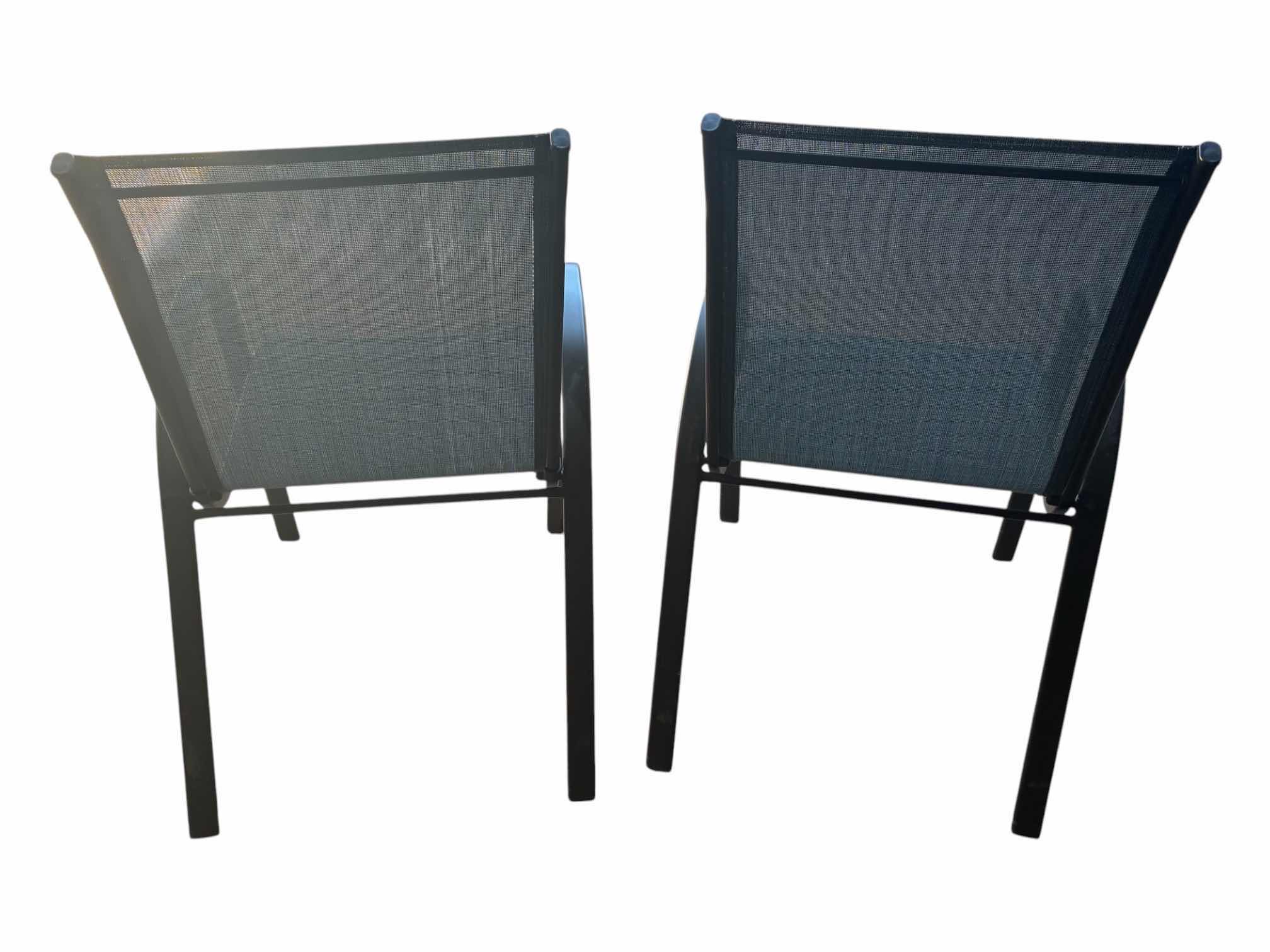 Photo 1 of BLUE MESH PATIO CHAIRS (2) 22“ X 23“ X 36“