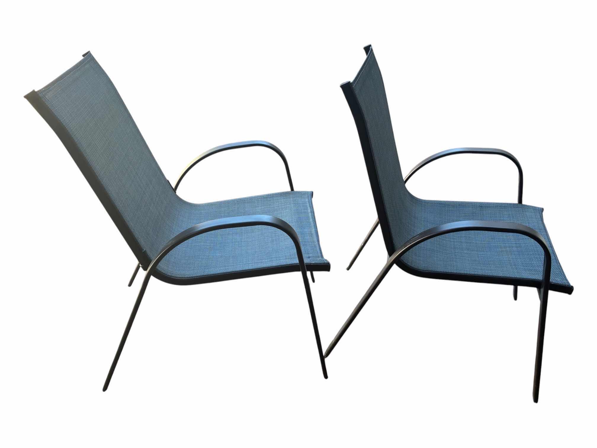 Photo 1 of BLUE MESH PATIO CHAIRS (2) 22“ X 23“ X 36“