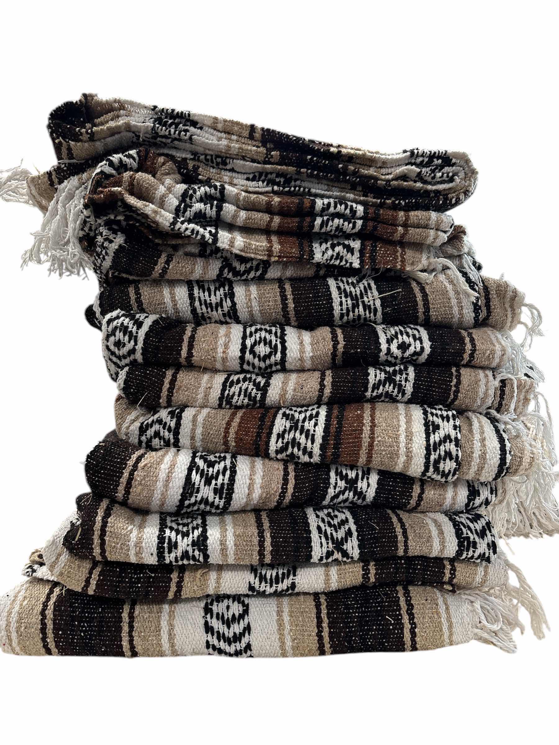 Photo 1 of (11)PCS MEXICAN BLANKETS TAN 78”X48”