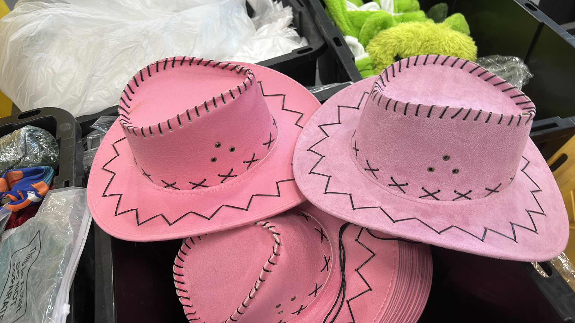 Photo 1 of 40 ADULT-SIZED PINK FAUX SUEDE COWBOY HAT,