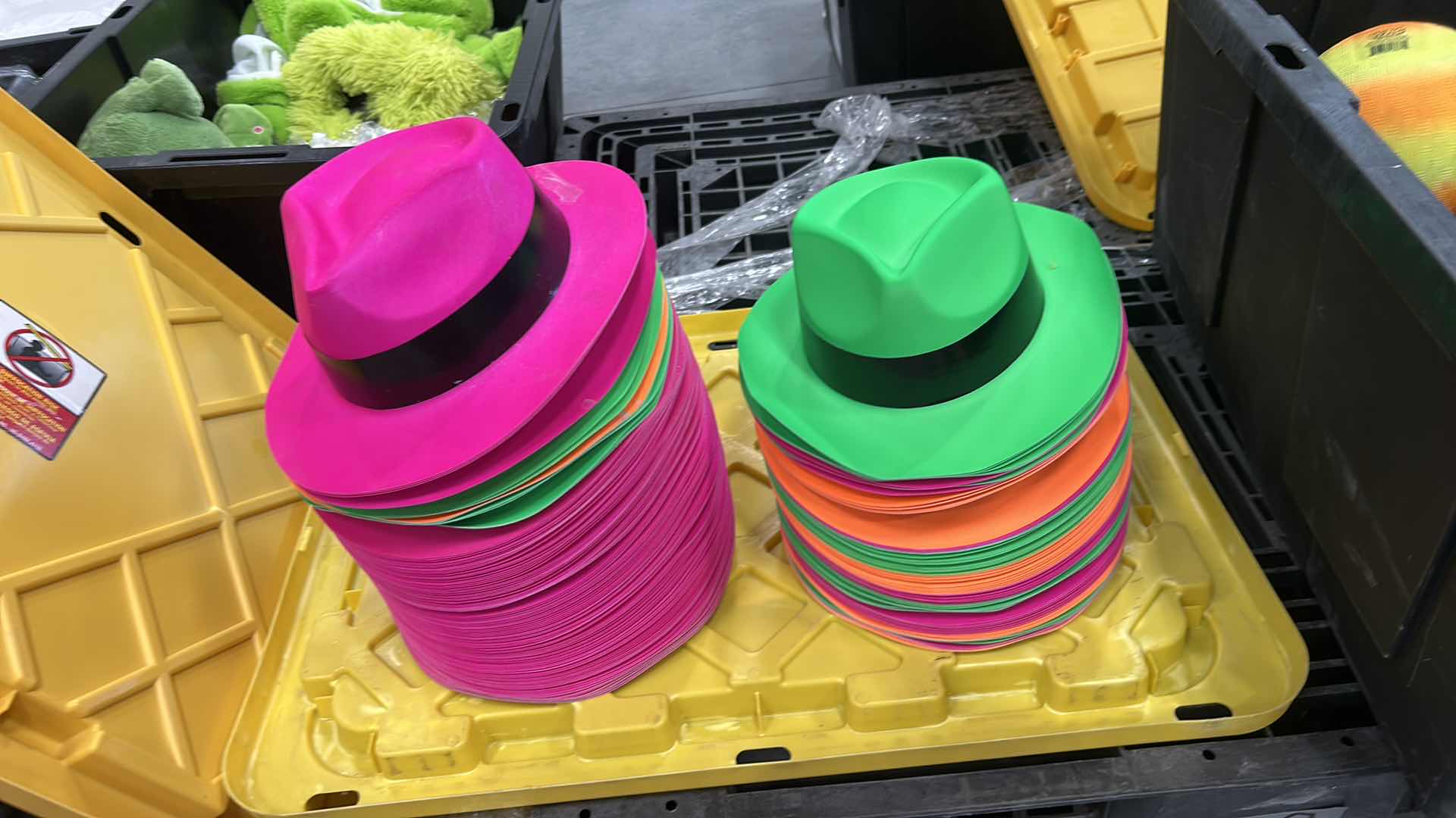 Photo 1 of NEON PLASTIC GANGSTER FEDORA PARTY HATS
