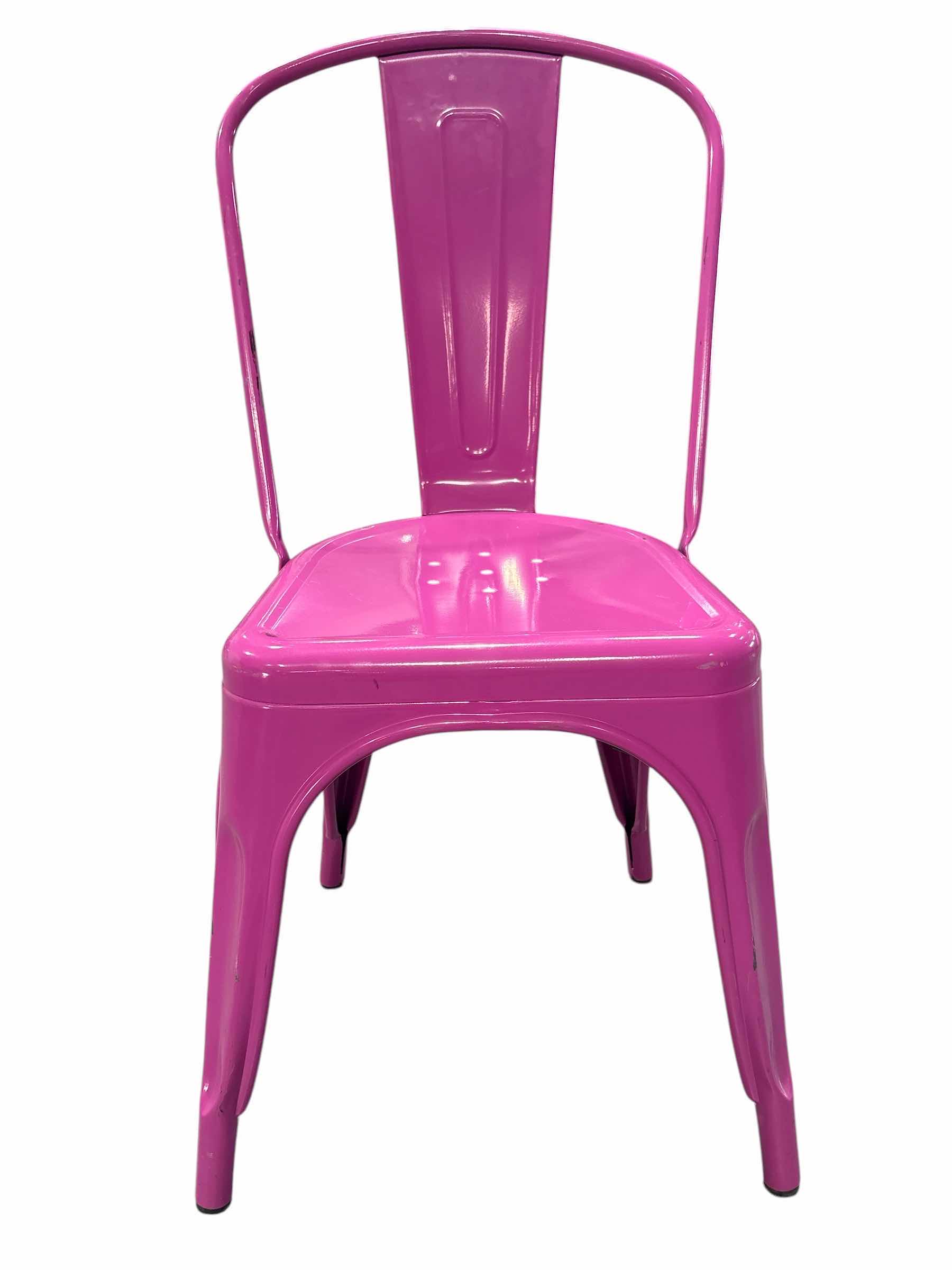 Photo 1 of INDUSTRIAL DINING CHAIR MAGENTA SEAT H17.5” OVERALL H33”