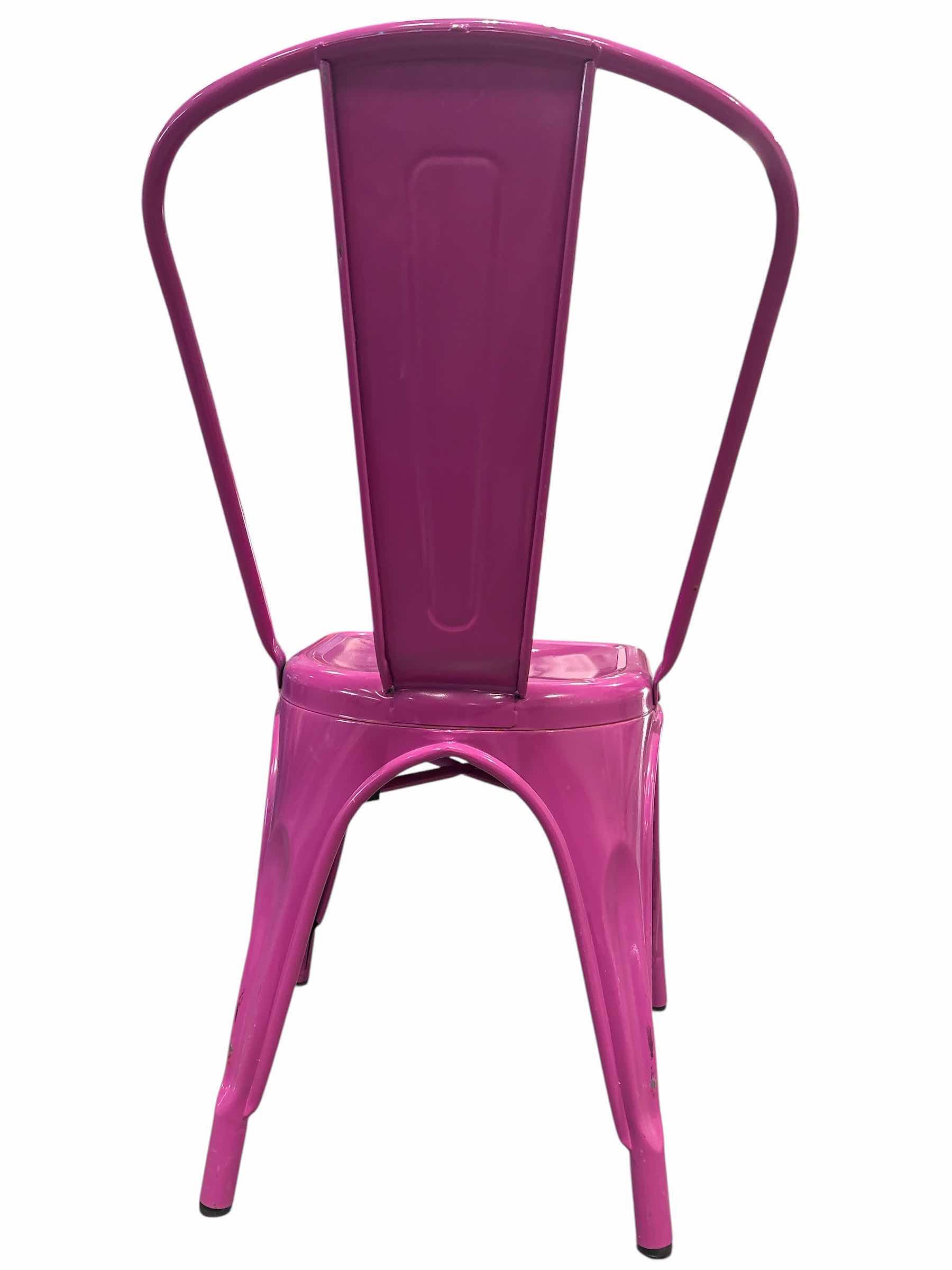 Photo 1 of INDUSTRIAL DINING CHAIR MAGENTA SEAT H17.5” OVERALL H33”