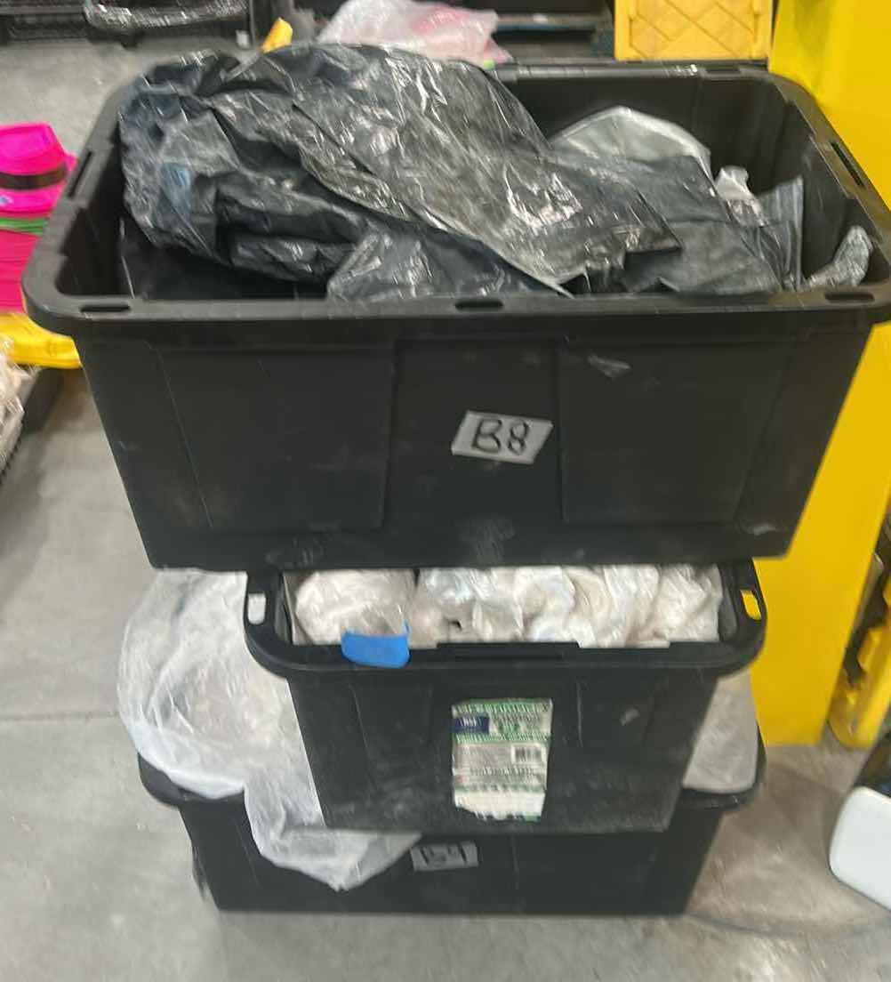 Photo 1 of 3 TOTES OF TRASH BAGS / VARIOUS SIZES