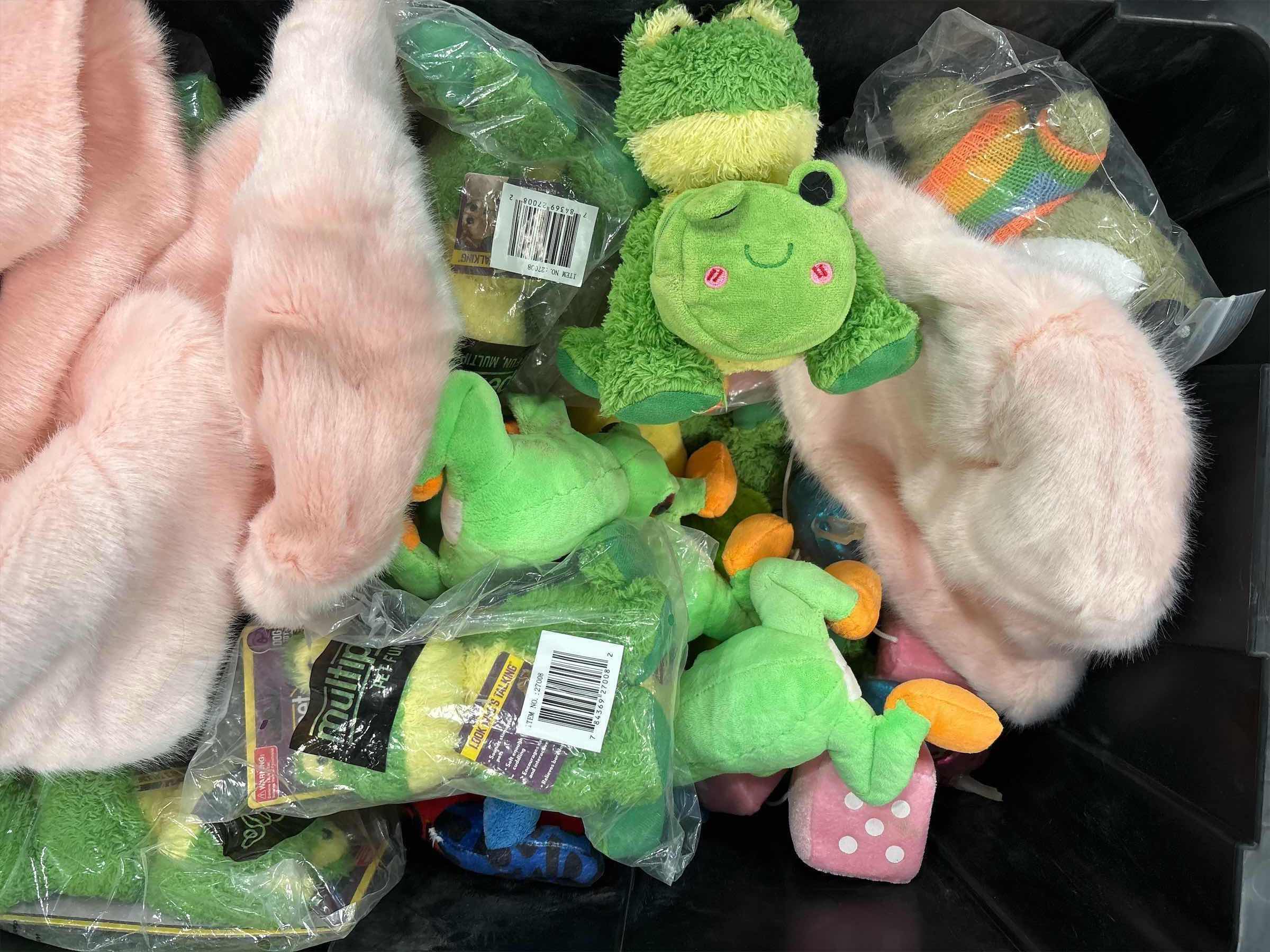 Photo 1 of CONTAINER OF FROG BEANIES, HATS AND MORE