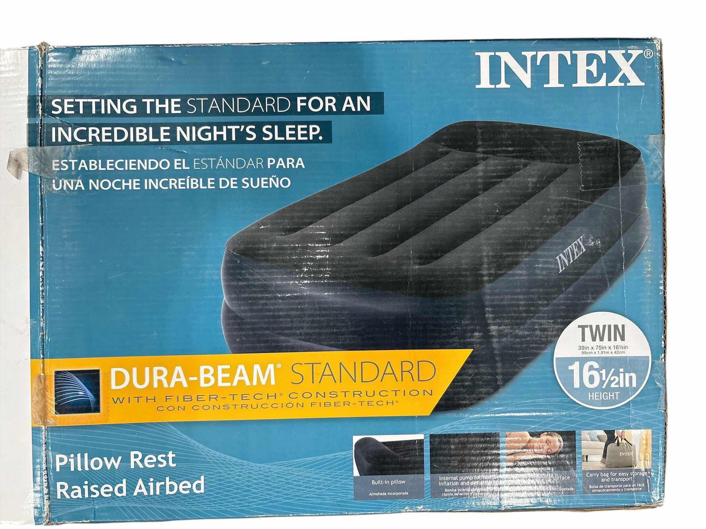 Photo 1 of INTEX DURA BEAM TWIN BLOW UP MATTRESS RETAIL $63