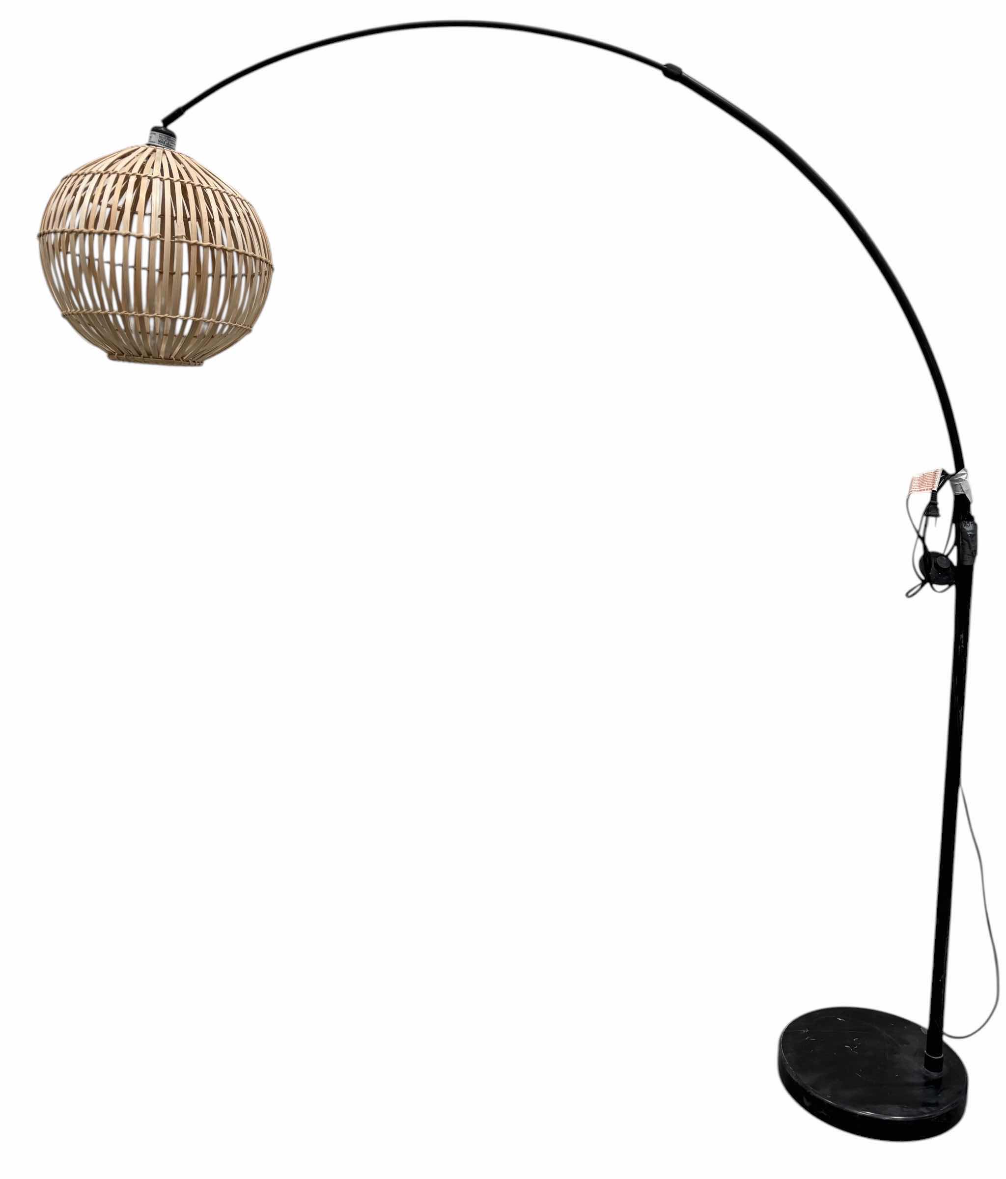 Photo 1 of CURVED ARM W CANE LIGHT FLOOR LAMP H72”