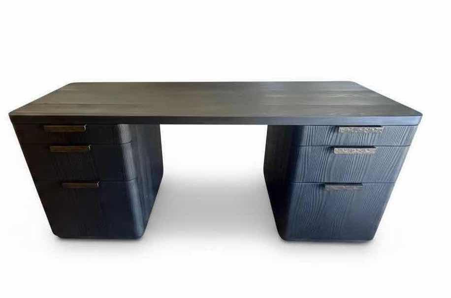 Photo 1 of HIGH-END CAMELLIA BLACK NATURAL OAK W CLEAN ARCHITECTURAL LINES DESK (60"’x 28” H30”)