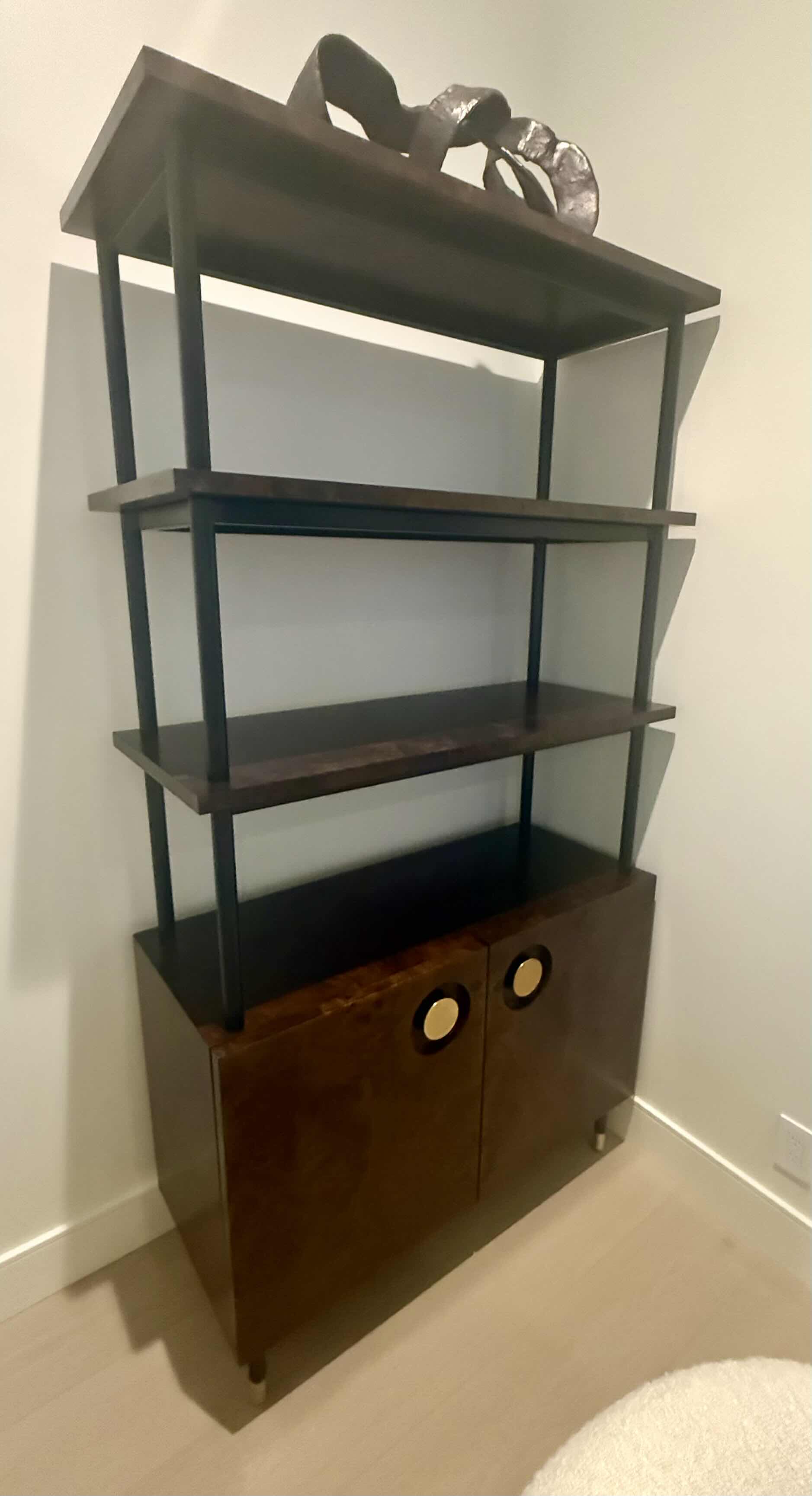 Photo 1 of HIGH-END CARBON BROWN BURL WOOD BOOKSHELF (42”x17” H78”)