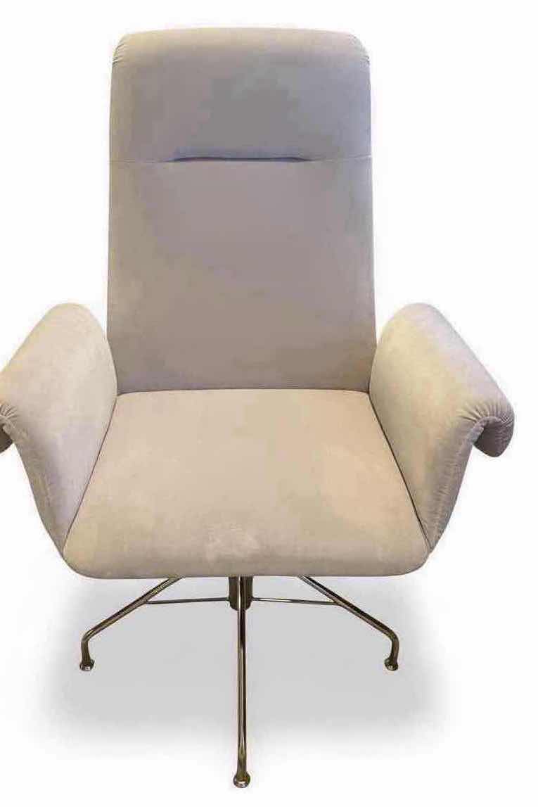 Photo 1 of BONE VELVET LUXURY SWIVEL OFFICE CHAIR