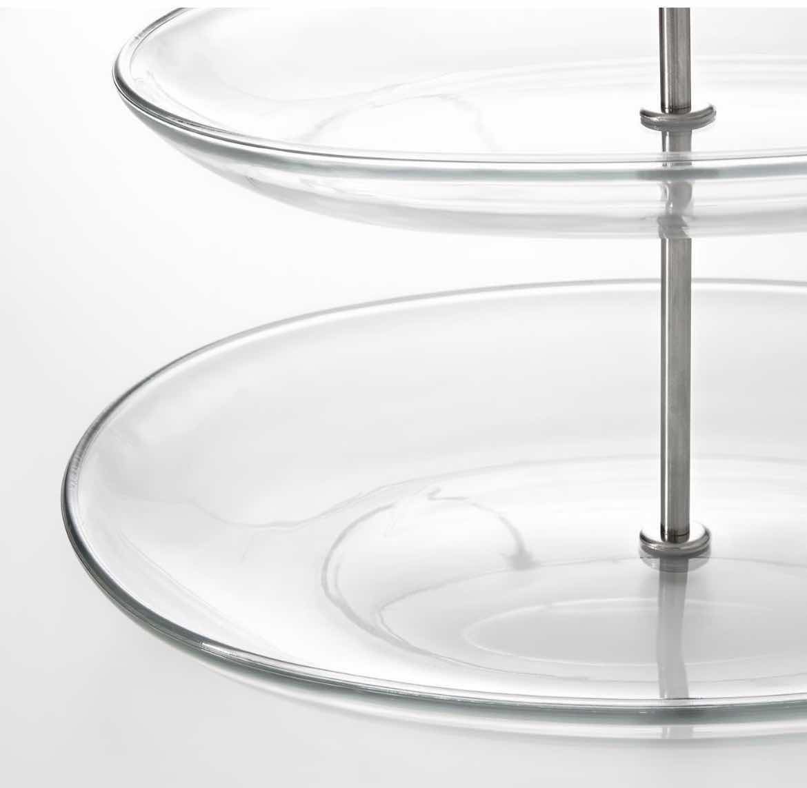 Photo 1 of 12 NEW BOXED IKEA KVITTERA 3 TIER CLEAR GLASS AND STAINLESS STEEL SERVING STANDS