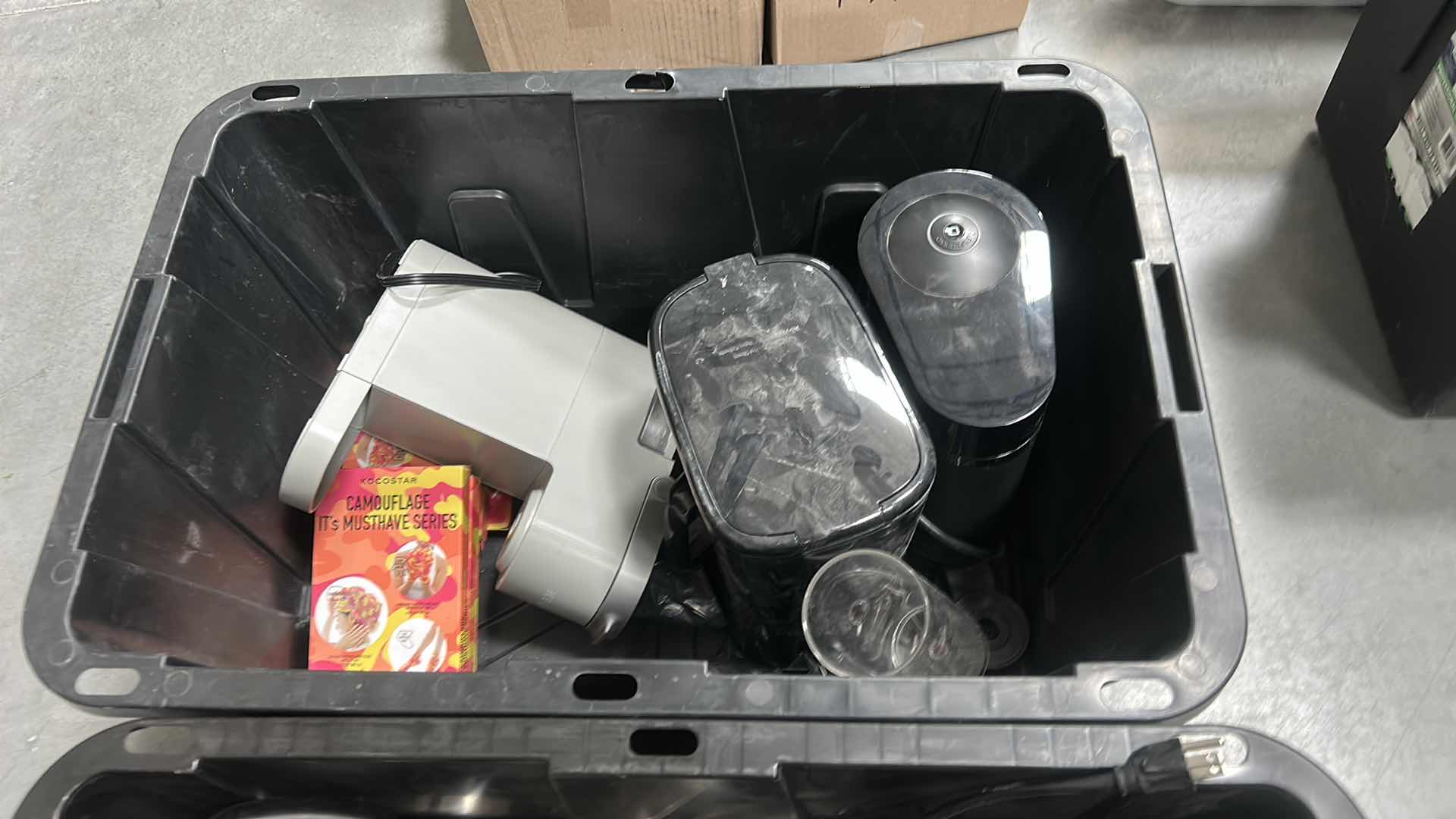 Photo 1 of 2 TOTES OF COFFEE POTS AND COFFEE MAKERS