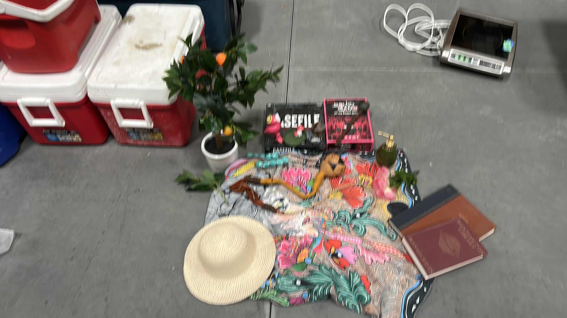 Photo 1 of MISC HIPPIE ASSORTMENT BOOKS, GAMES, THROW, LEMON TREE AND MORE