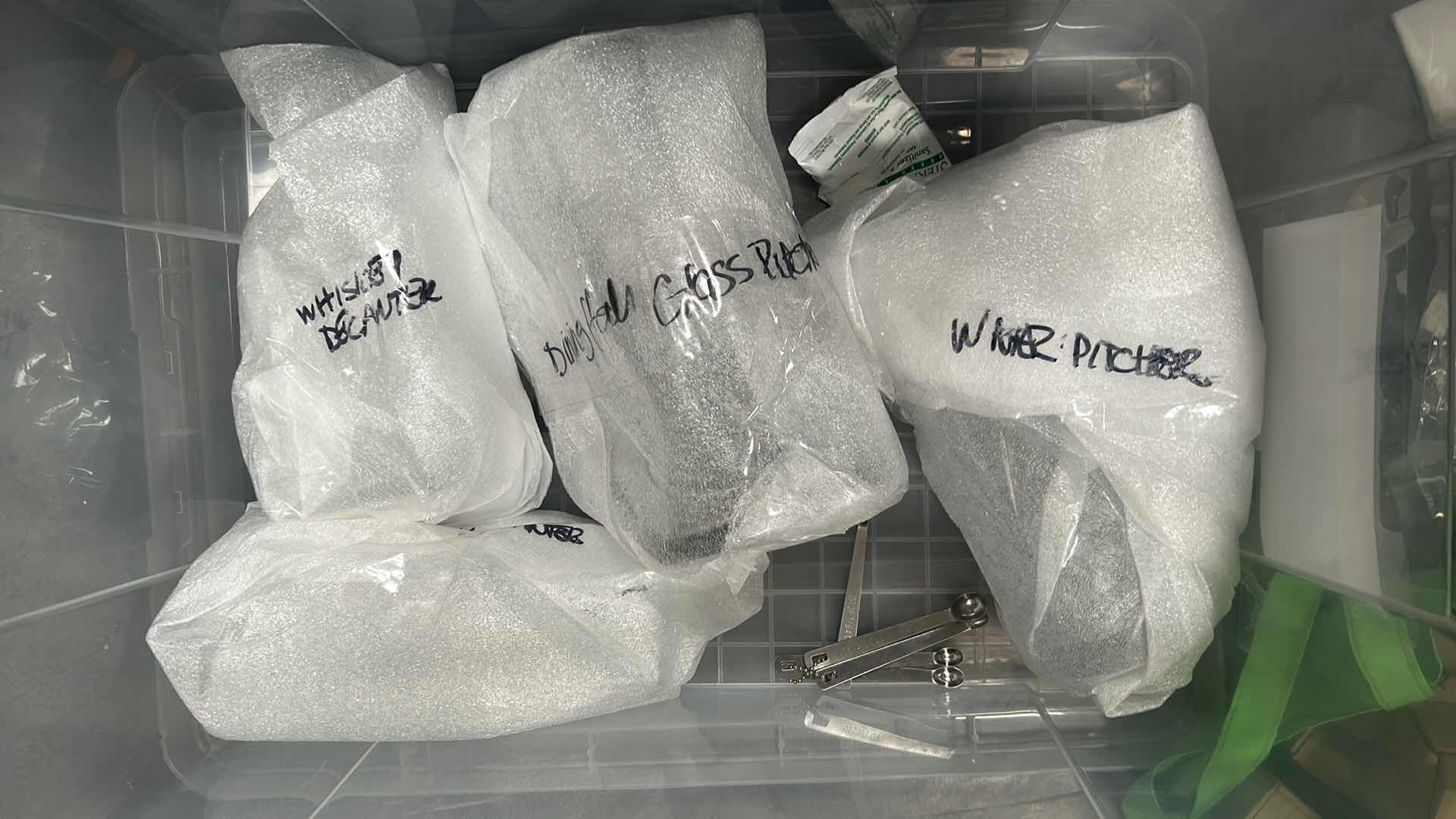 Photo 1 of CONTENTS OF CONTAINER GLASS PITCHER GLASS DECANTER BEER SPROUTS