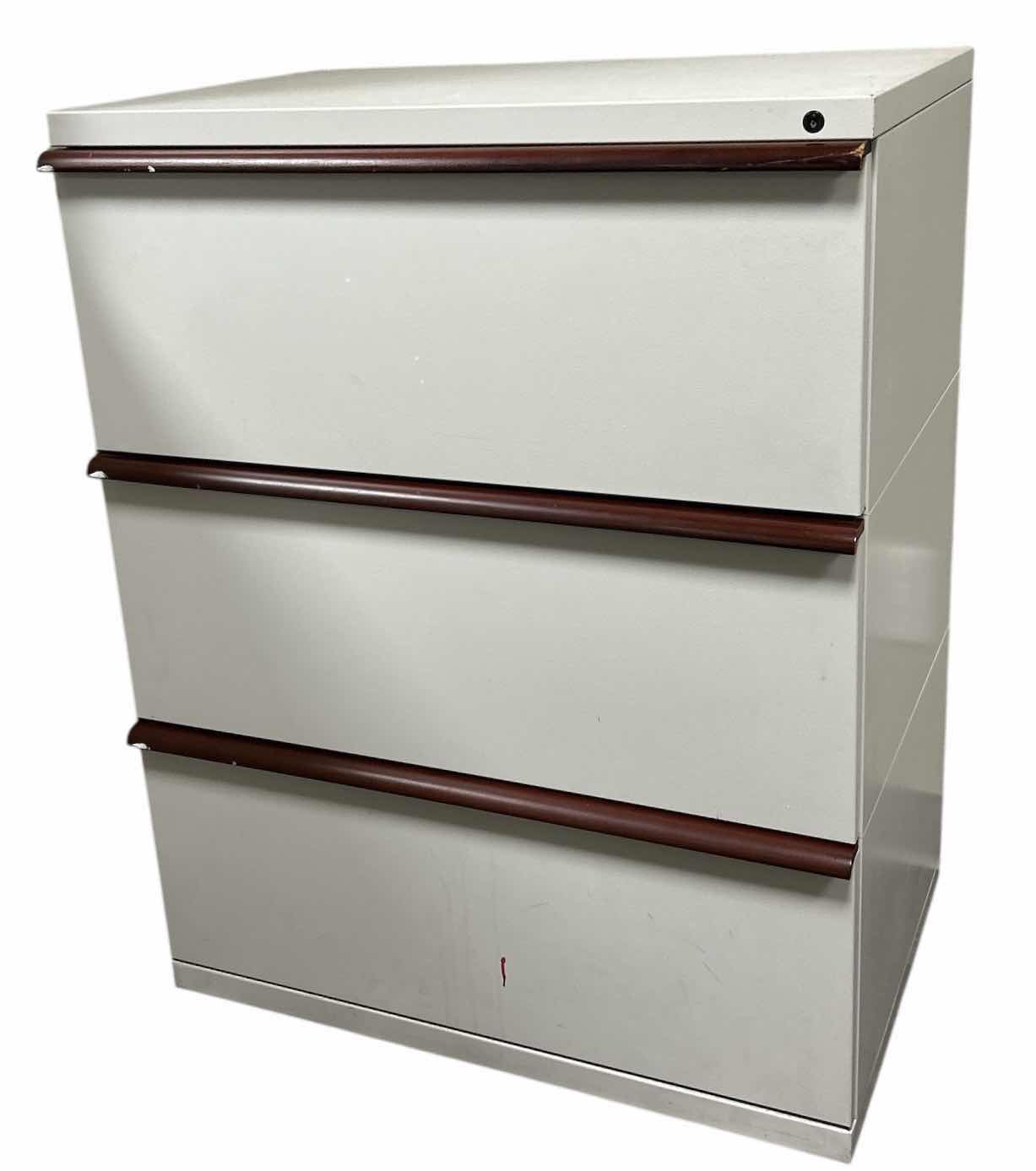 Photo 1 of 3 DRAWER METAL FILE CABINET 30” x 21 1/2” x H38 1/2”