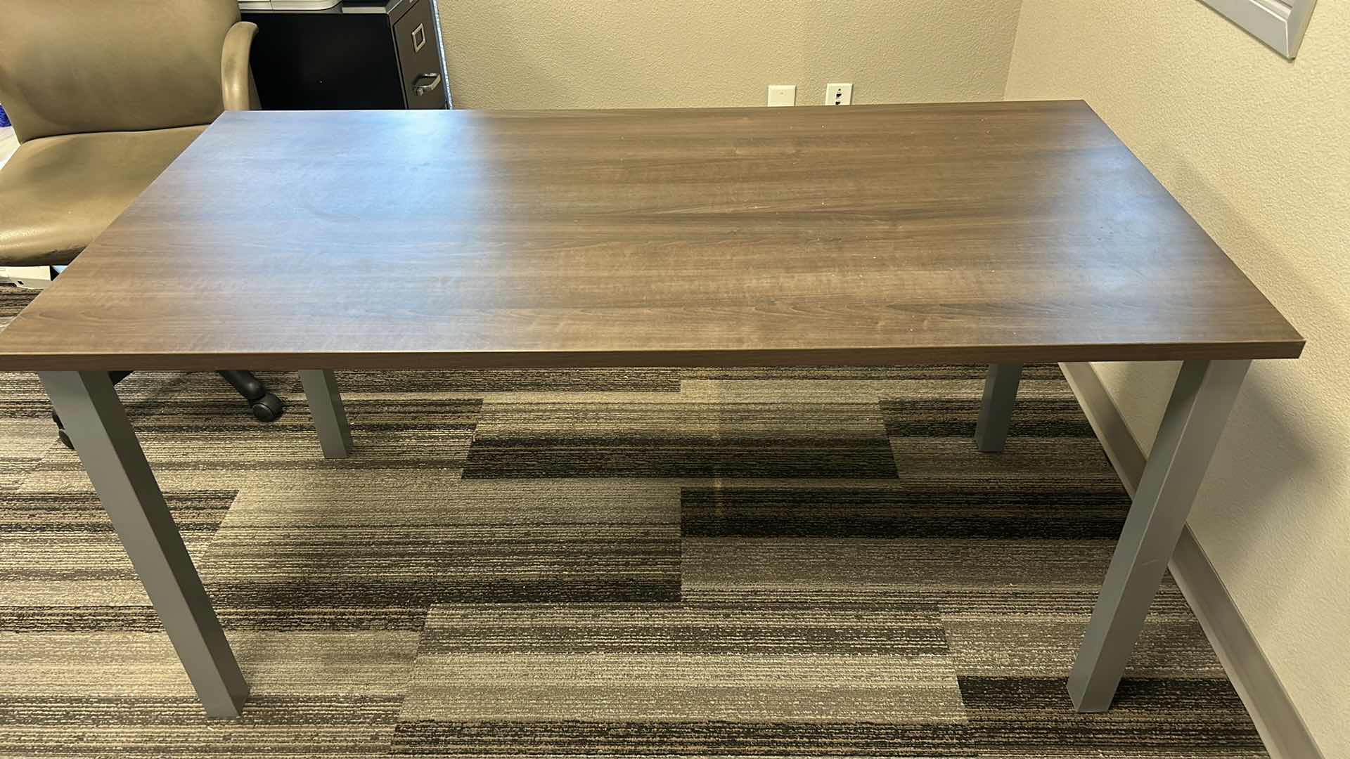 Photo 1 of OFFICE TABLE/DESK WOOD TOP W METAL LEGS 59 1/4“ x 29 1/2“ x H29“