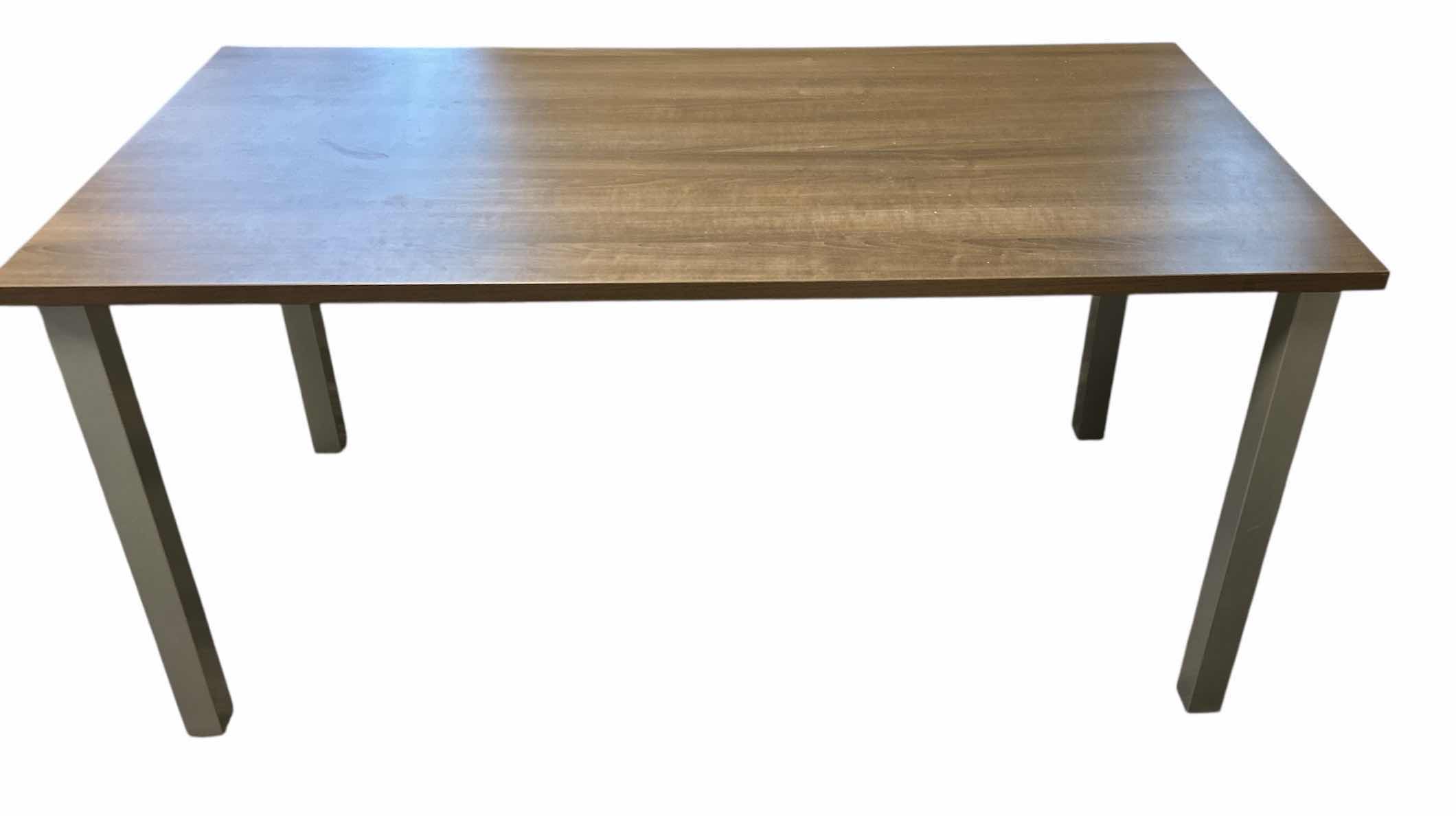 Photo 1 of OFFICE TABLE/DESK WOOD TOP W METAL LEGS 59 1/4“ x 29 1/2“ x H29“