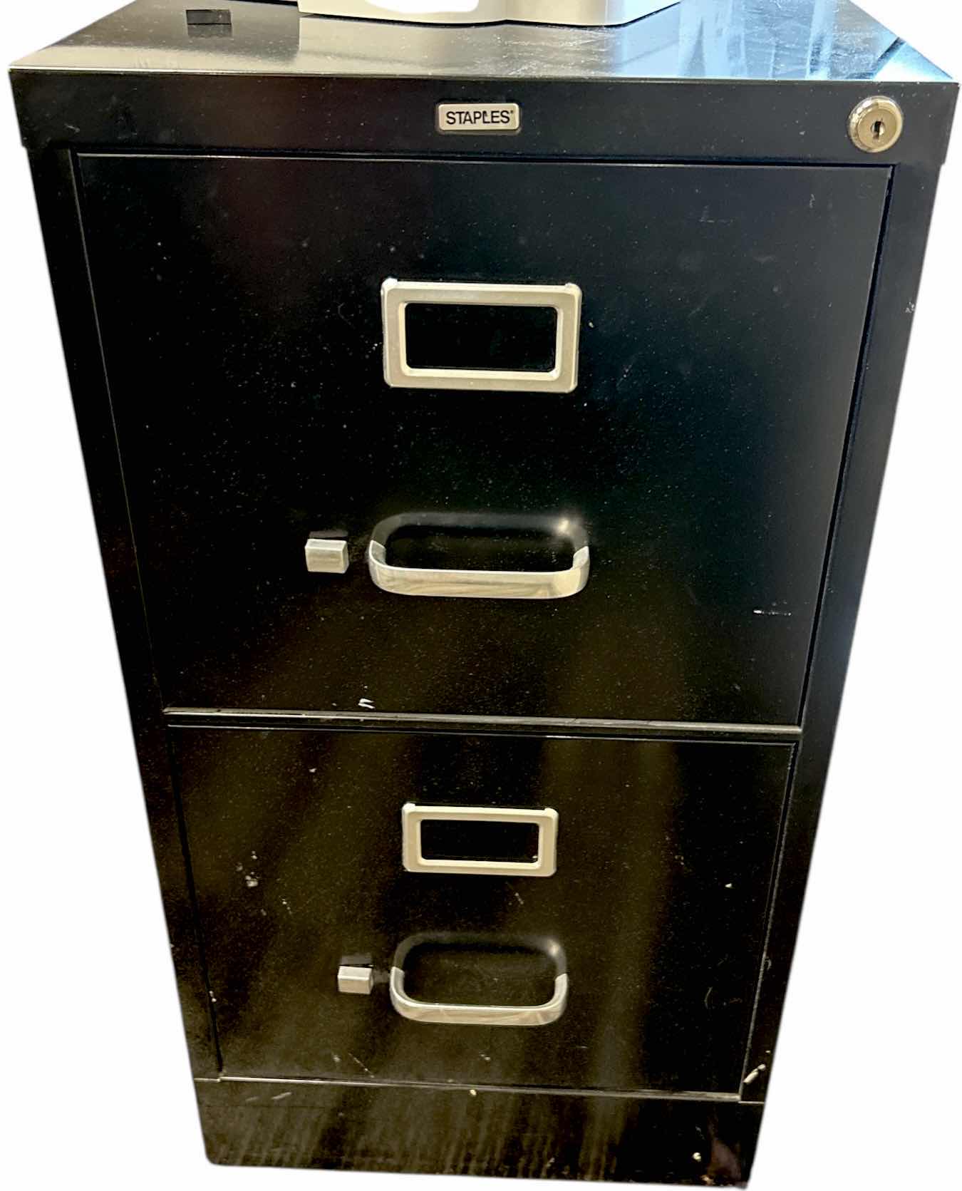 Photo 1 of BLACK 2 DRAWER VERTICAL METAL FILE CABINET 15“ x 26 1/2“ x H28 1/2“