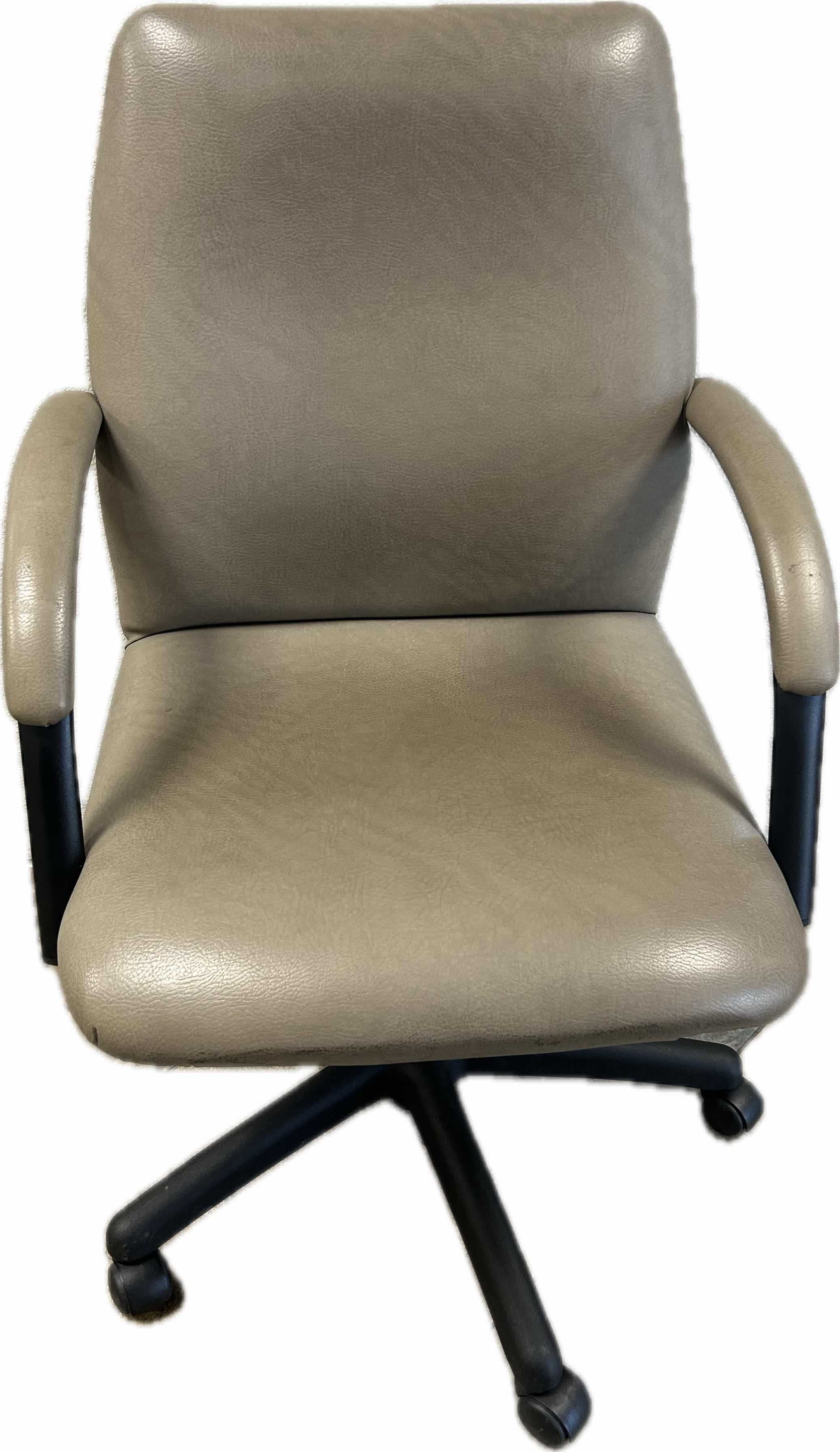 Photo 1 of BEIGE SWIVEL LEATHER OFFICE CHAIR ON CASTERS