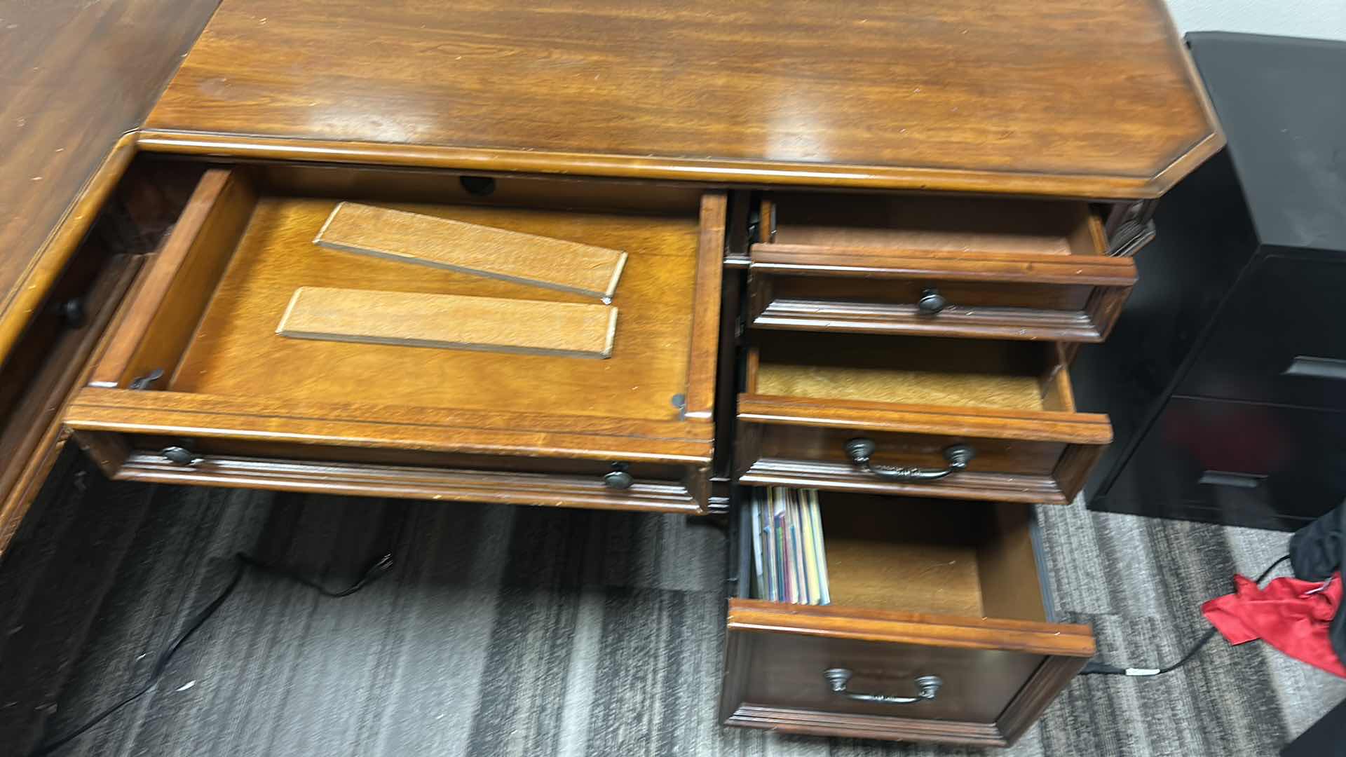 Photo 1 of MAHOGANY L-SHAPED EXECUTIVE OFFICE DESK (68 x 28.5“ BY 46” X 23” H30")