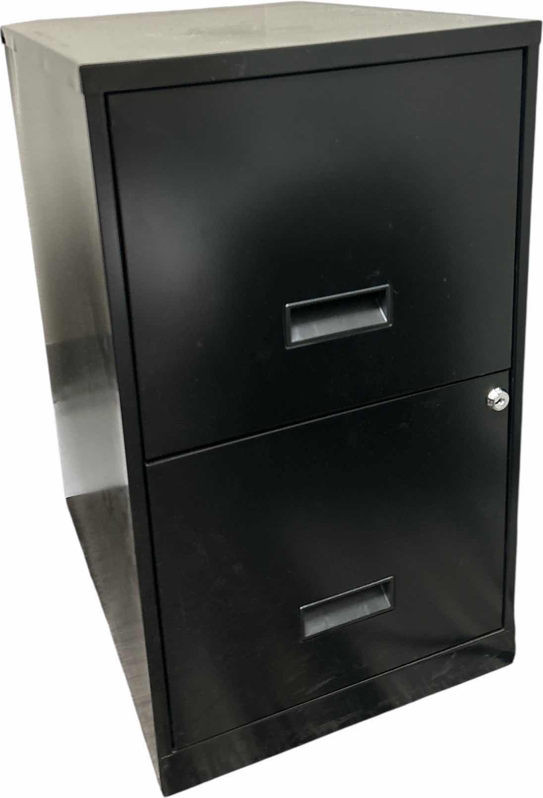 Photo 1 of 2 DRAWER BLACK METAL FILE CABINET 14 1/4“ x 18“ x H24 1/4“