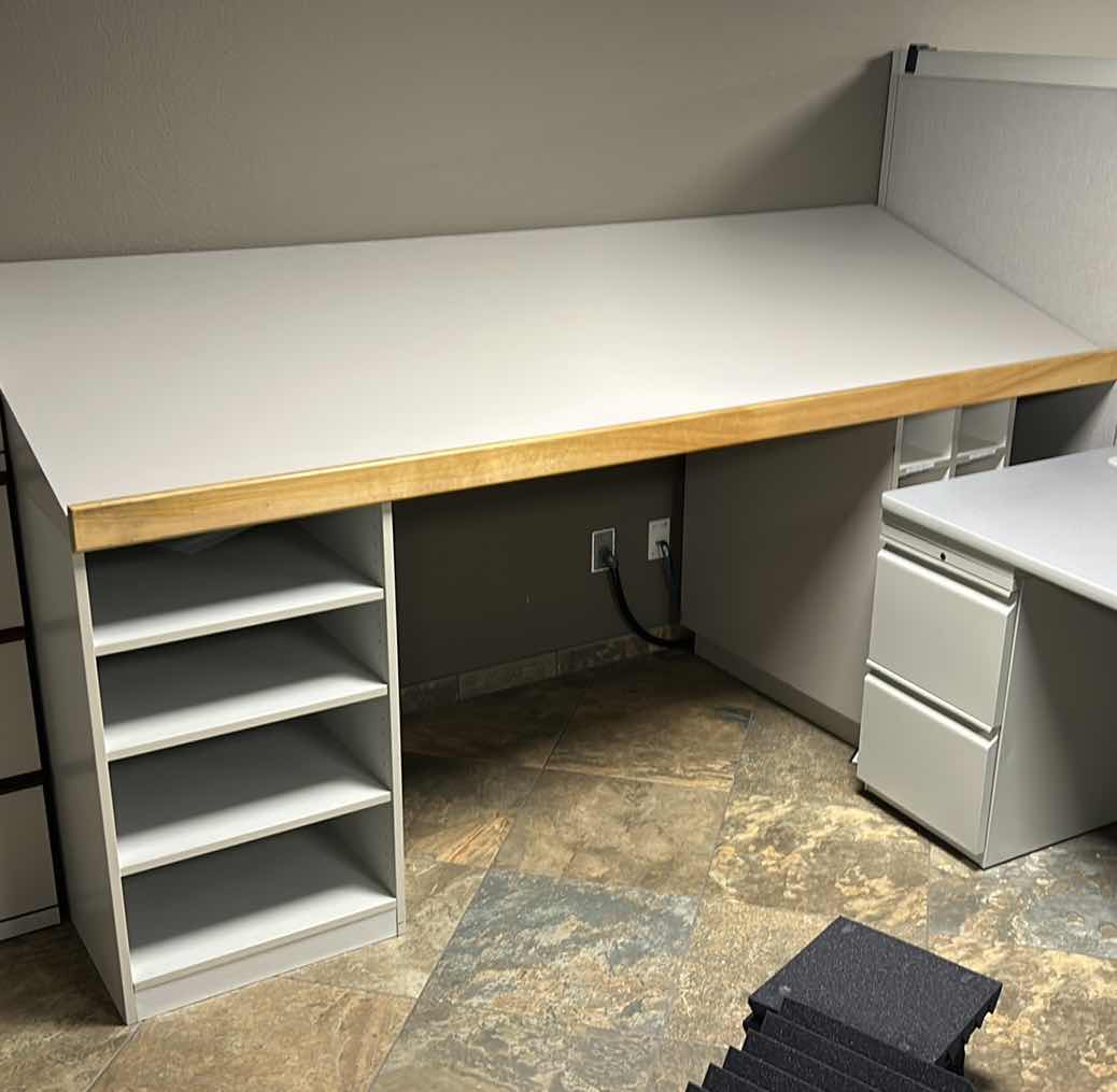 Photo 1 of 3 PC OFFICE DRAWING BOARD 8‘ x 3‘WITH BOTTOM SHELVING H3’