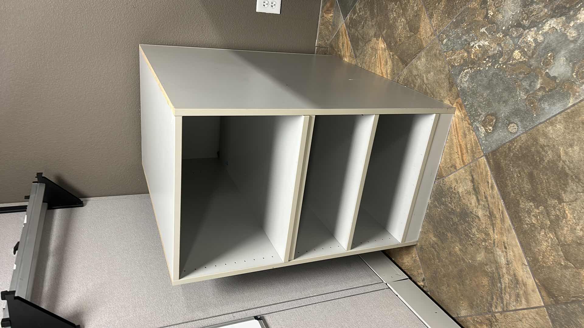 Photo 1 of BEIGE HEAVY LAMINATED 4 SHELVING UNIT  21.5 x 34.5 x H36”