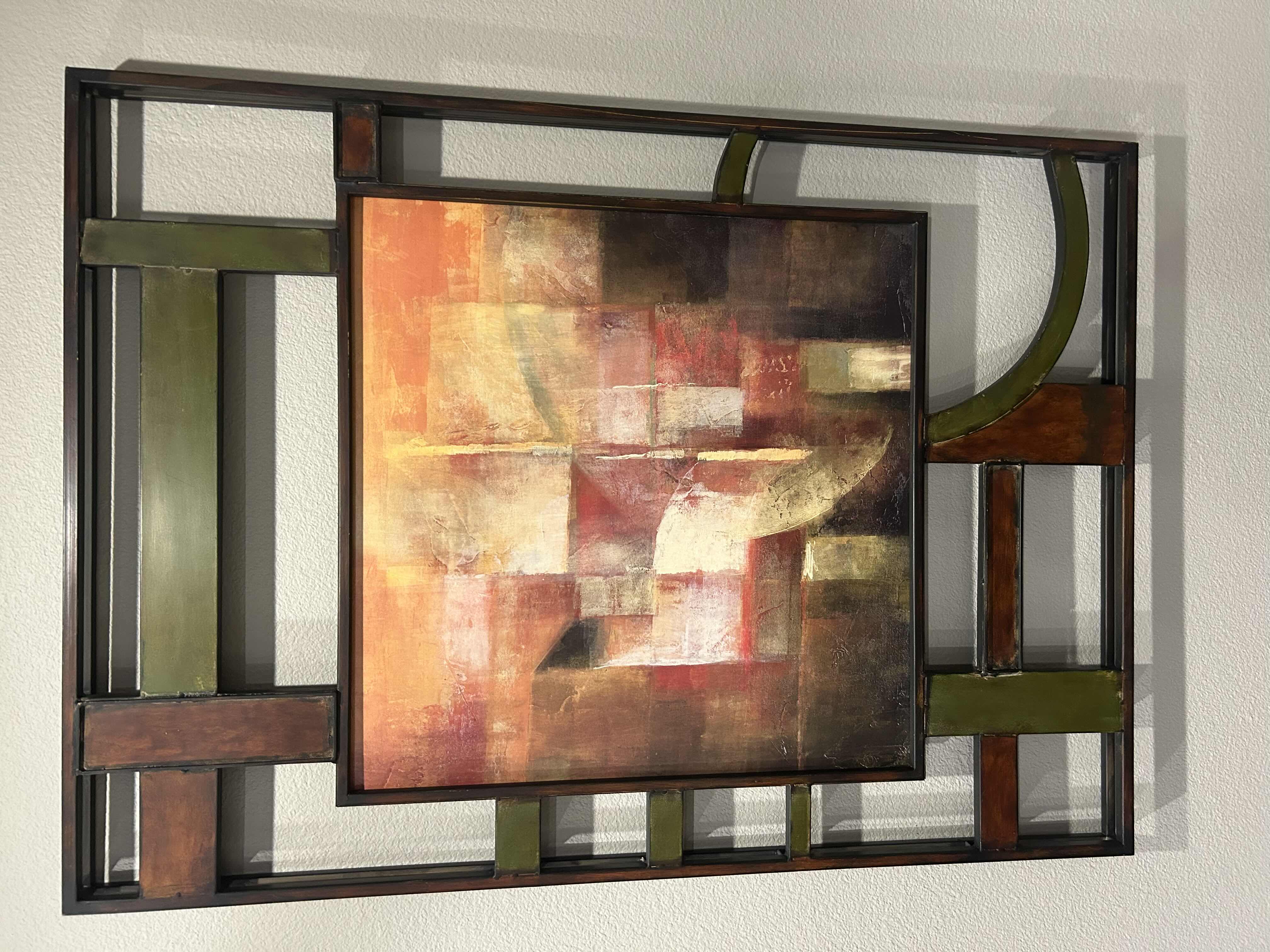 Photo 1 of METAL FRAMED CONTEMPORAY ARTWORK 35" X 48"