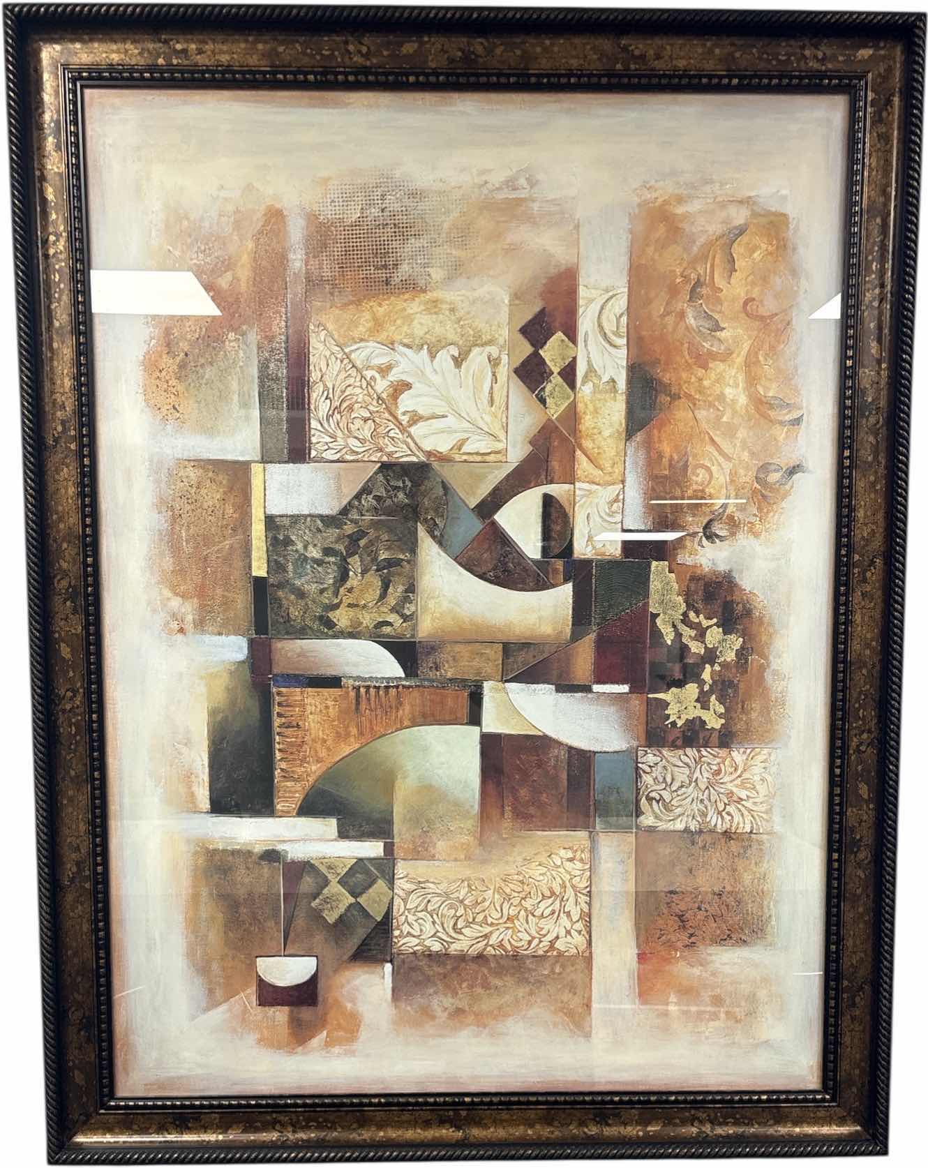 Photo 1 of COPPER BLACK FRAMED ART PRINT “ABSTRACT COLLEGE II “ BY JONATHAN PARSONS 44”X57”H MSRP $499