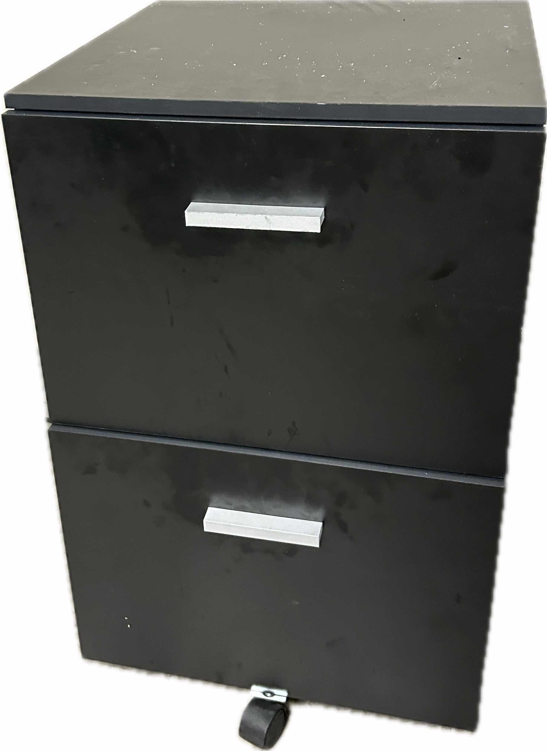 Photo 1 of 2 DRAWER BLACK VERTICAL FILE CABINET 16 1/4” x 15.75”  H26 1/2”