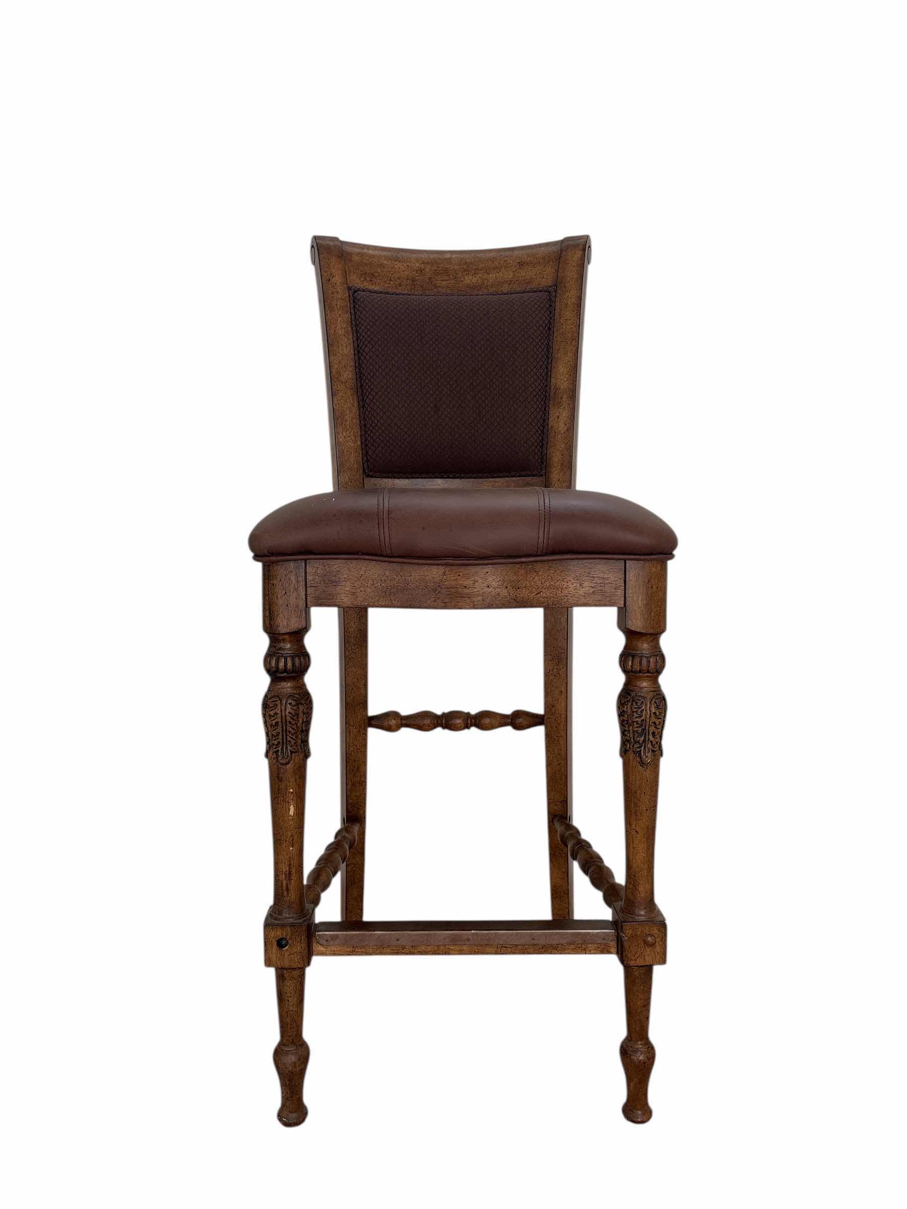 Photo 1 of LEATHER BARSTOOL 19”X17”X47”H