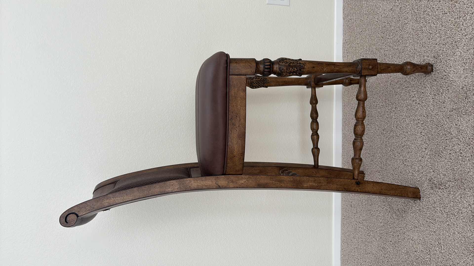 Photo 1 of LEATHER BARSTOOL  19”X17”X47”H