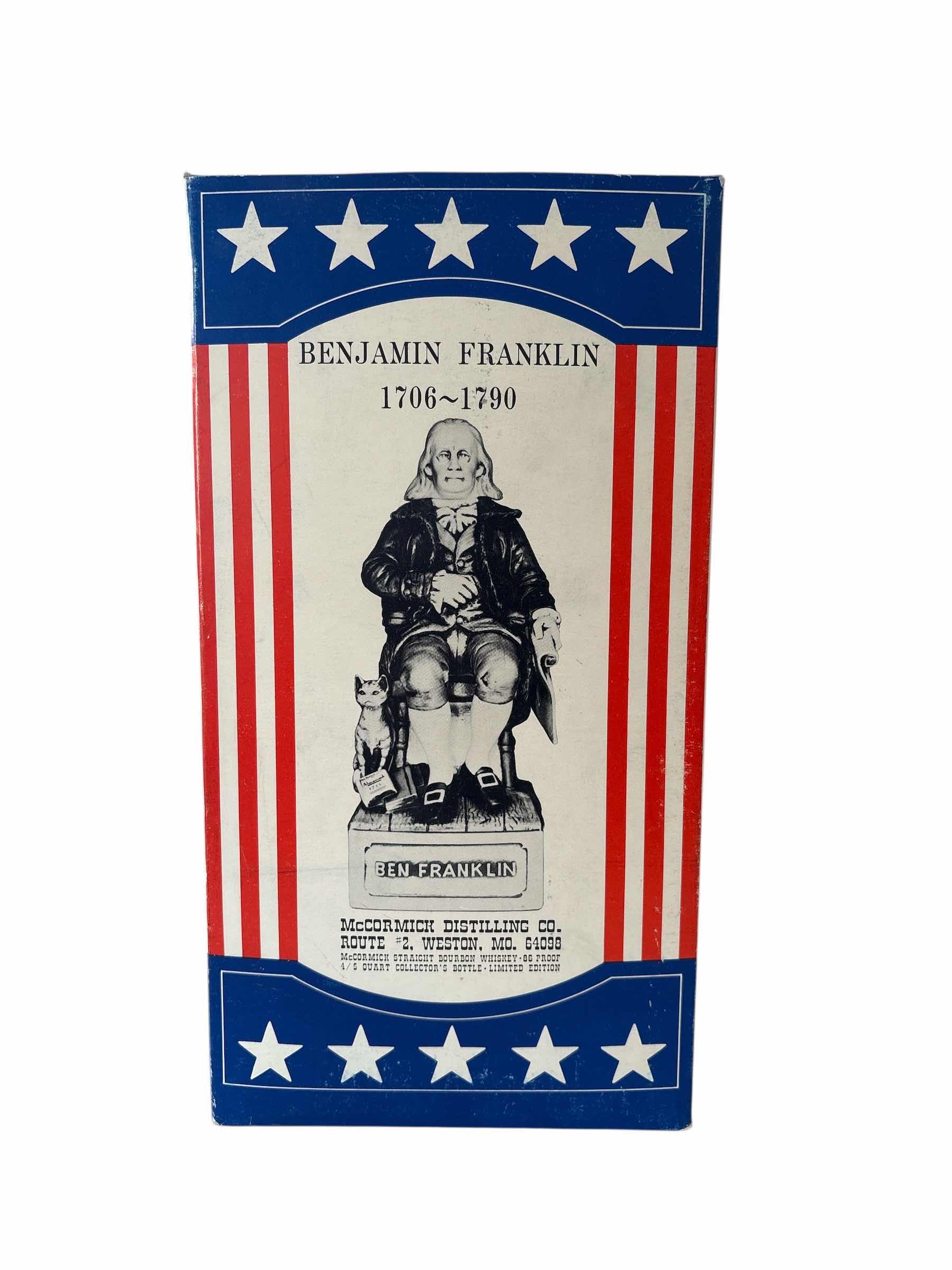 Photo 1 of MCCORMICK BOURBON  “BEN FRANKLIN”PORCELAIN DECANTER (EMPTY)