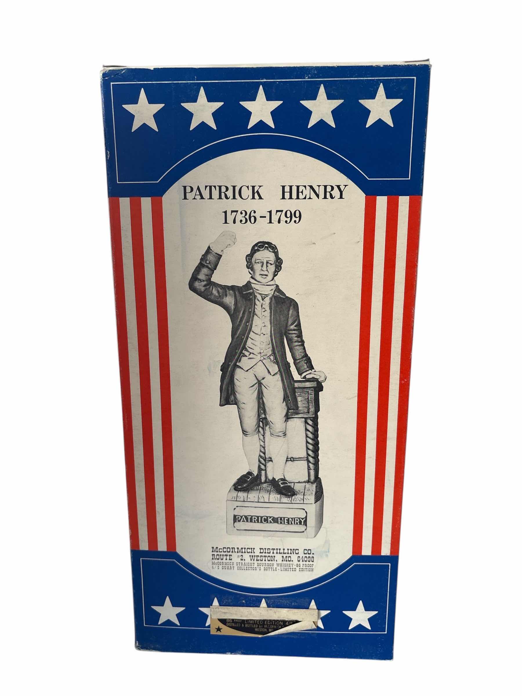 Photo 1 of MCCORMICK BOURBON “PATRICK HENRY” PORCELAIN DECANTER (EMPTY)