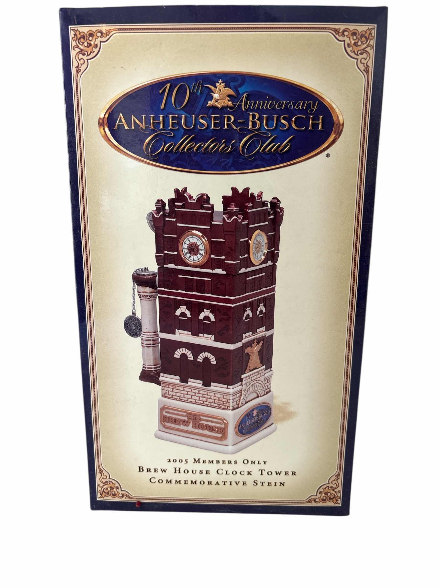 Photo 1 of 2005 ANHEUSER BUSCH”BREW HOUSE CLOCK TOWER” 10TH ANNIVERSARY COLLECTORS CLUB STEIN