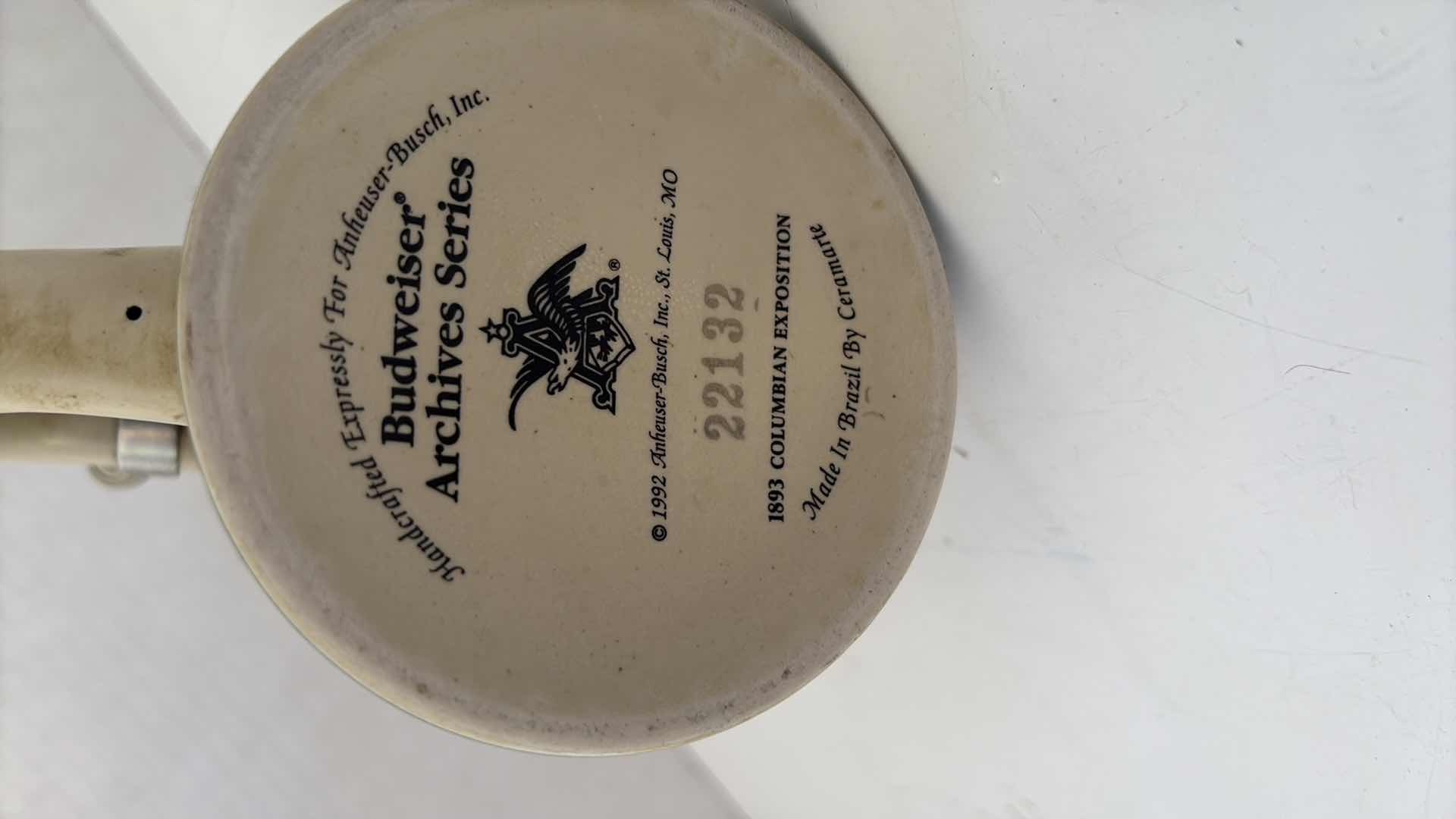 Photo 1 of BUDWEISER ARCHIVES SERIES 1 1893 COLUMBIAN EXPOSITION STEIN