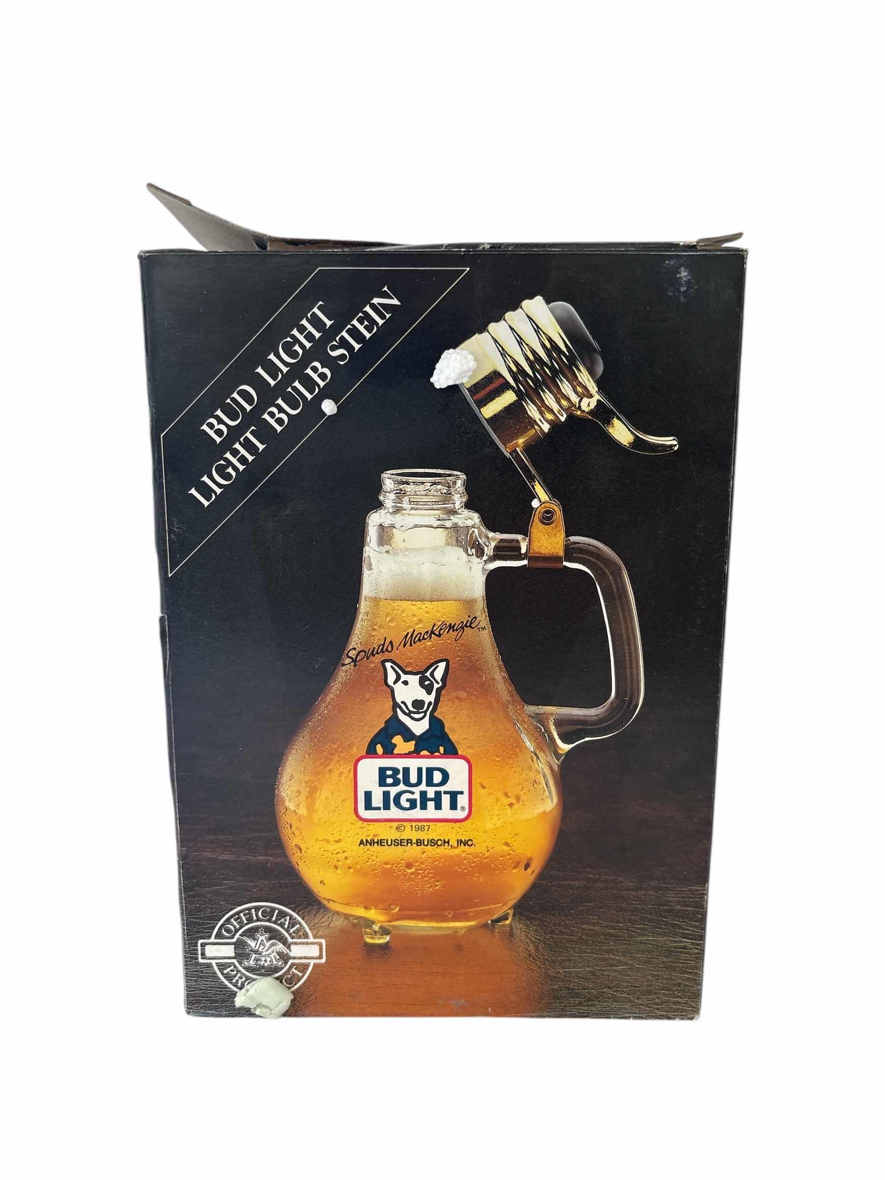 Photo 1 of Light “spudS MACKENZIE “ LIGHT BULB STEIN IN ORIGINAL BOX