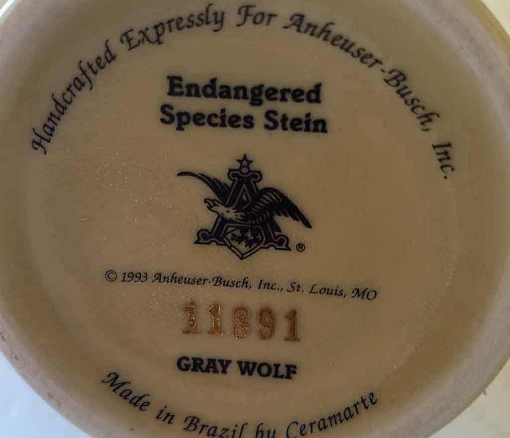 Photo 1 of BUDWEISER ENDANGERED SPECIES SERIES “ GRAY WOLF” STEIN