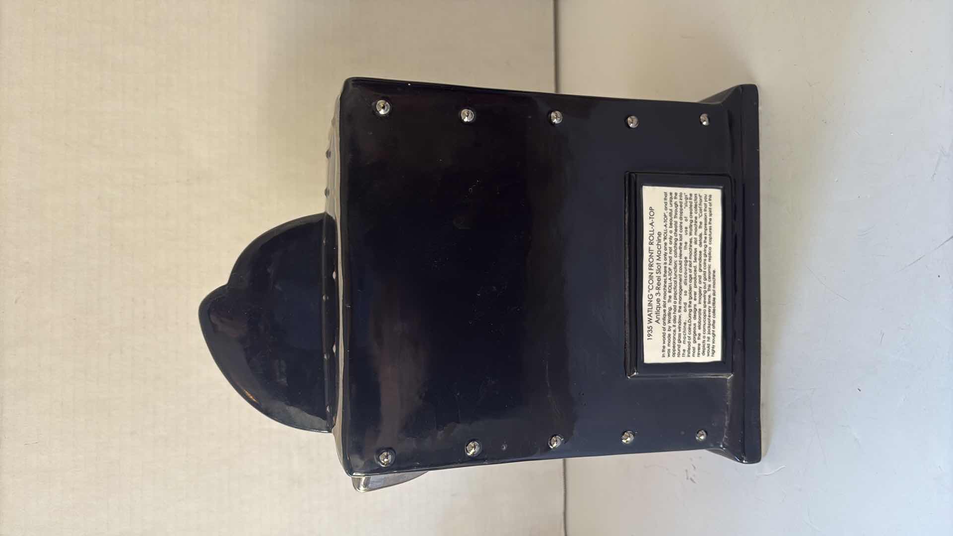 Photo 1 of J BAILEY 1935 WATLING “COIN FRONT” ROLL A TOP ANTIQUE 3 REEL SLOT MACHINE COOKIE JAR 10”X6”X13”H