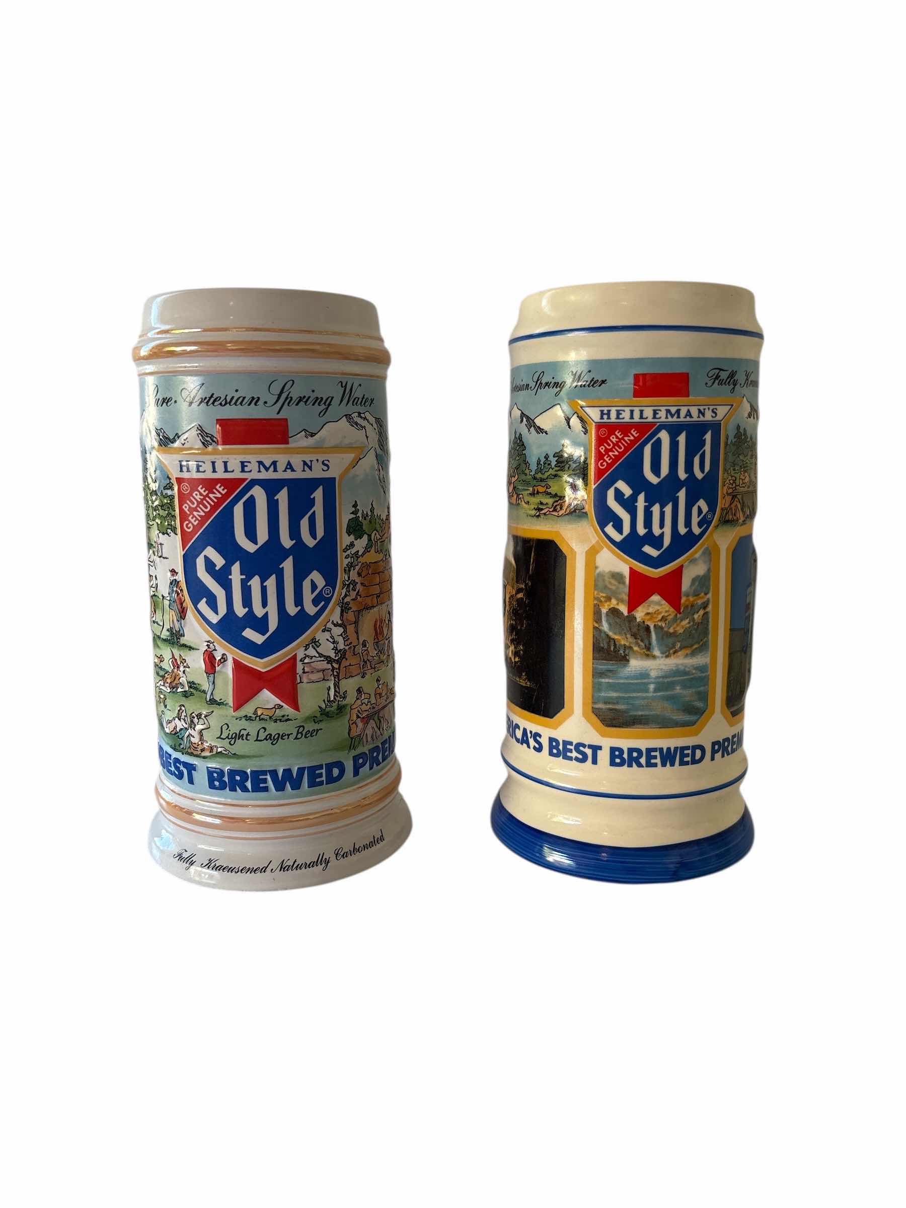 Photo 1 of HEILEMANS OLD STYLE BEER STEINS