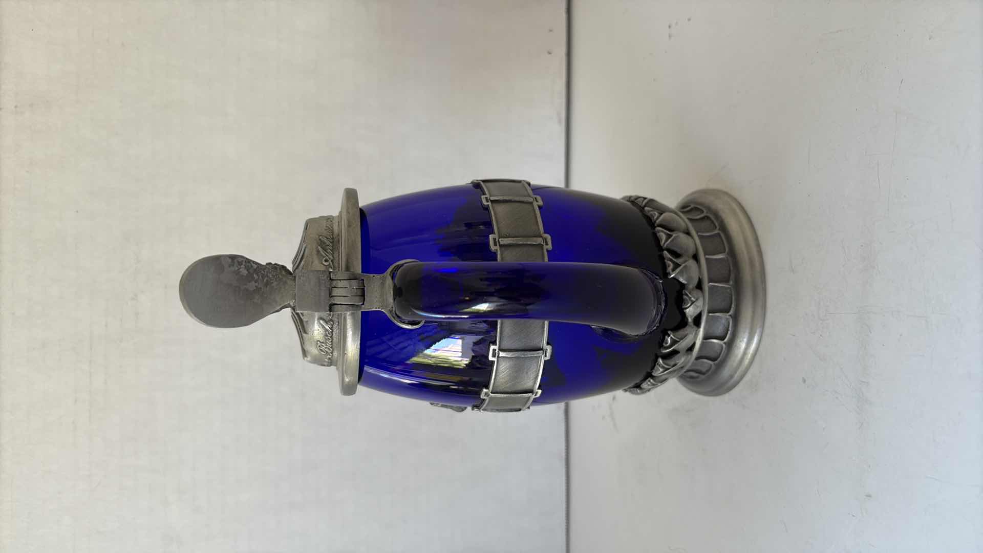 Photo 1 of ANHEUSER BUSCH MEMBERS ONLY CLYDESDALES COBALT BLUE GLASS STEIN RETAIL $180