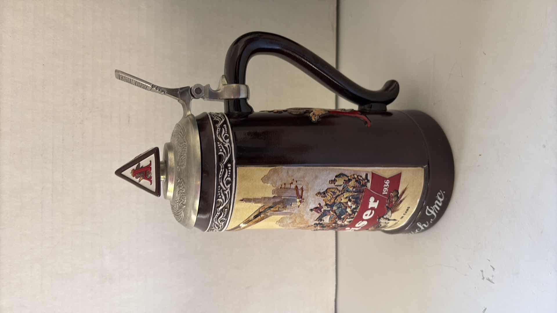 Photo 1 of 2003 ANHEUSER BUSCH COLLECTORS CLUB STEIN “HISTORICAL ADVERTISING 1936” COA