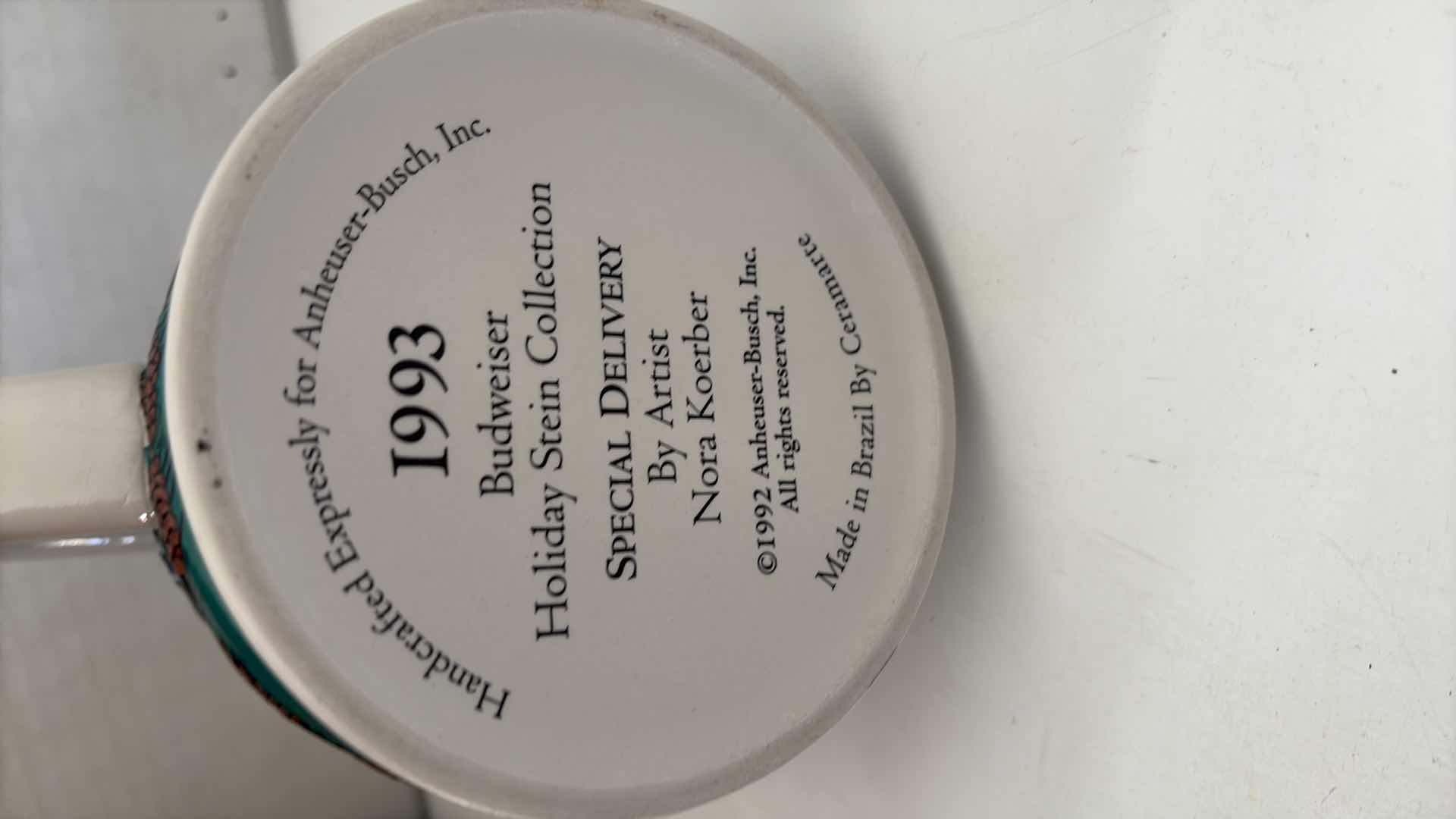 Photo 1 of 1993 BUDWEISER HOLIDAY “SPECIAL DELIVERY” STEIN