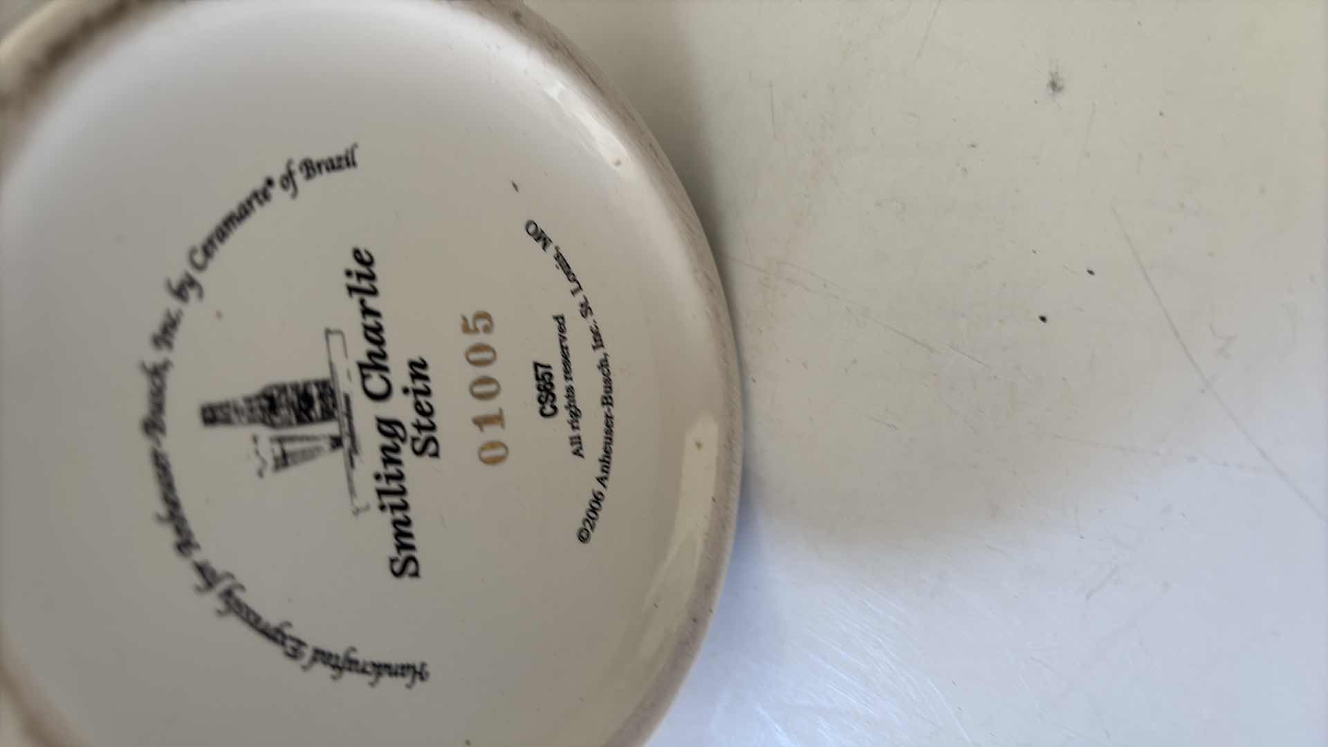 Photo 1 of ANHEUSER BUSCH “SMILING CHARLIE” STEIN