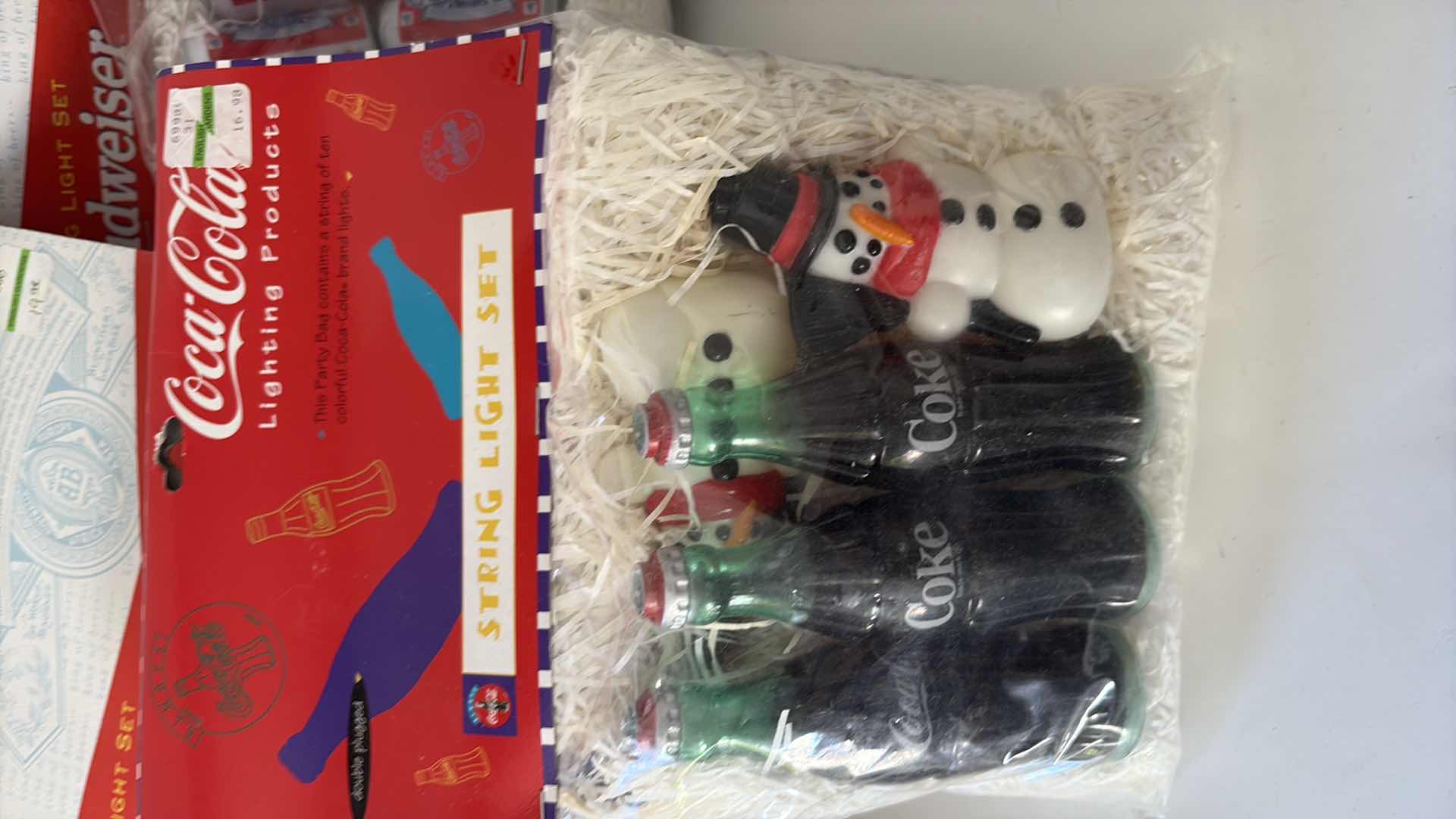 Photo 1 of BUDWEISER AND COCA COLA STRING LIGHT SETS 12