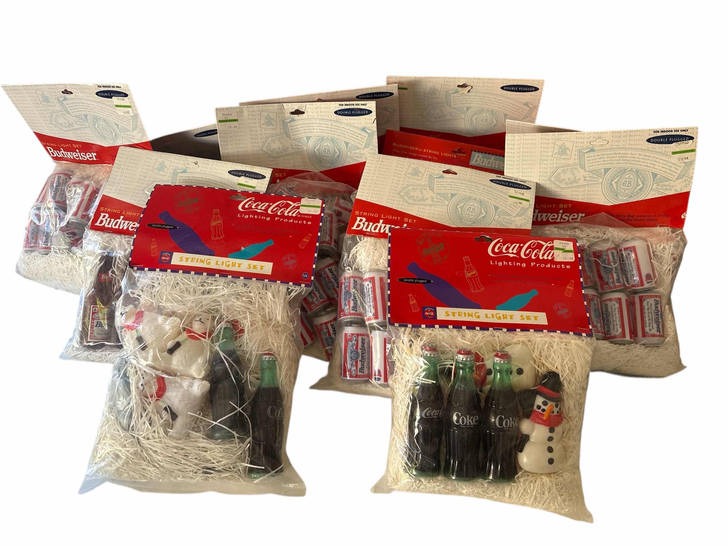 Photo 1 of BUDWEISER AND COCA COLA STRING LIGHT SETS 12