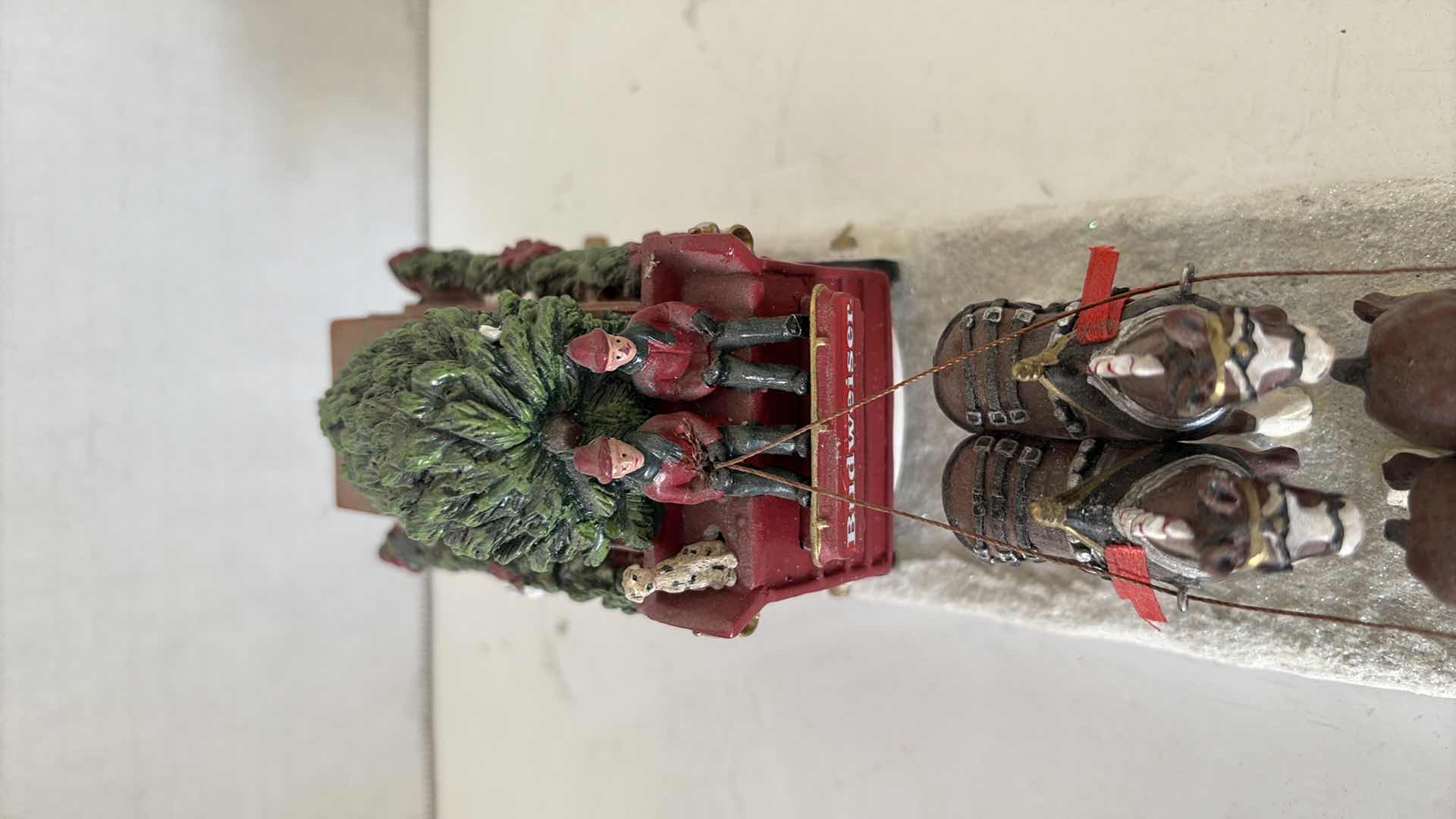 Photo 1 of HAWTHORNE VILLAGE ANHEUSER BUSCH BUDWEISER HOLIDAY CLYDESDALES MASTERPIECE SCULPTURE 13”L