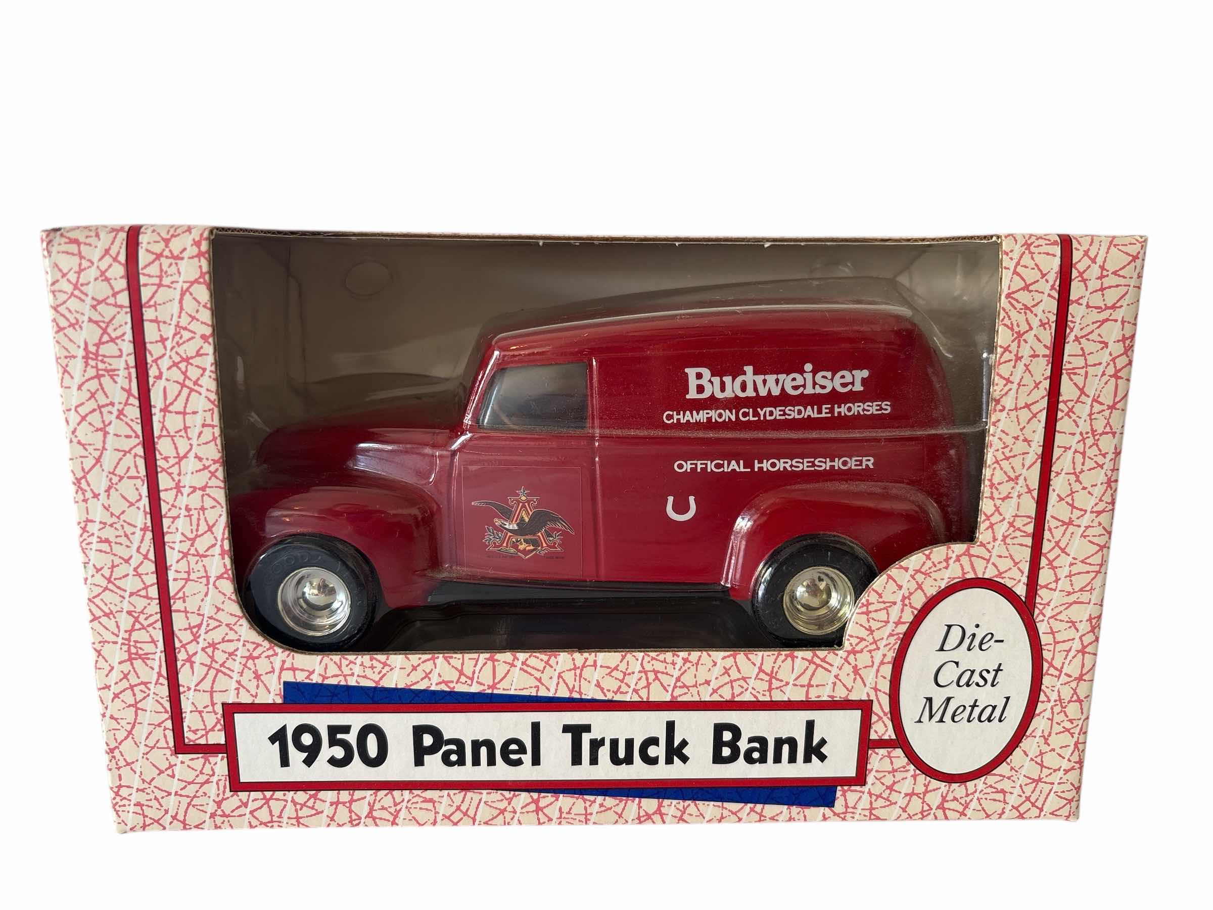 Photo 1 of ERTL “1950 BUDWEISER PANEL TRUCK” DIE CAST METAL BANK
