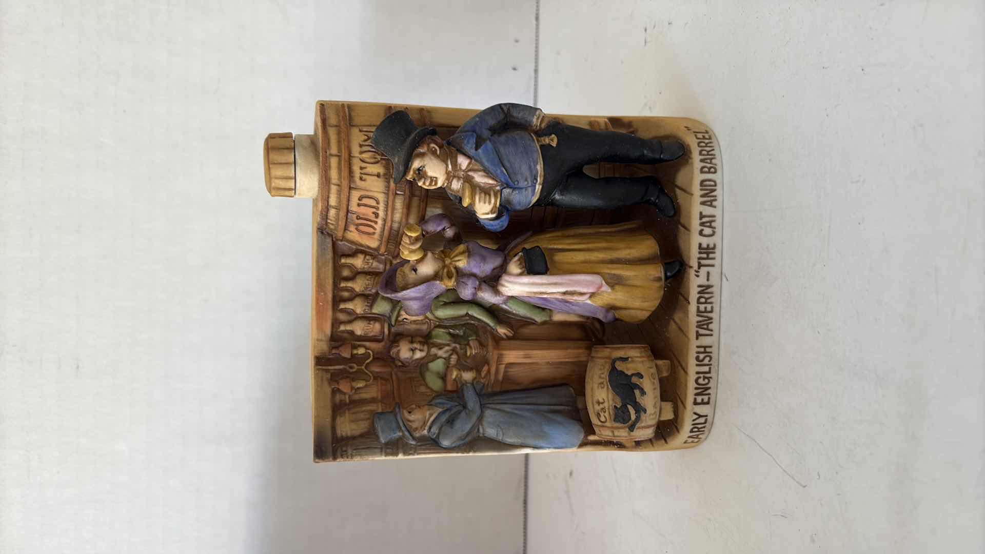 Photo 1 of BOORDS CAT AND BARREL TAVERN DECANTER 7”H