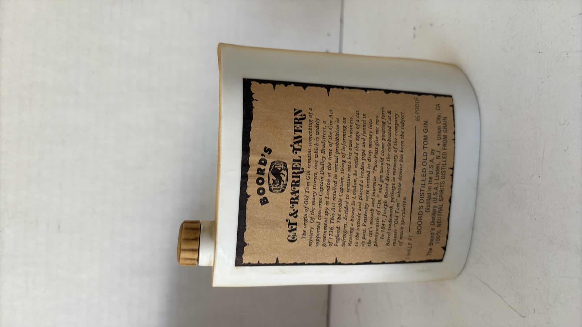 Photo 1 of BOORDS CAT AND BARREL TAVERN DECANTER 7”H